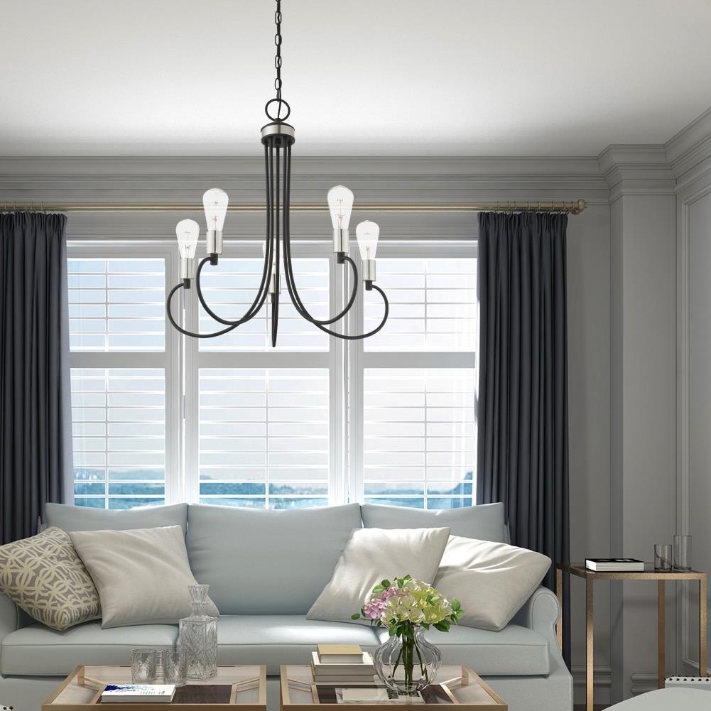 Livex Lighting Bari 5 - Light Chandelier in  Black