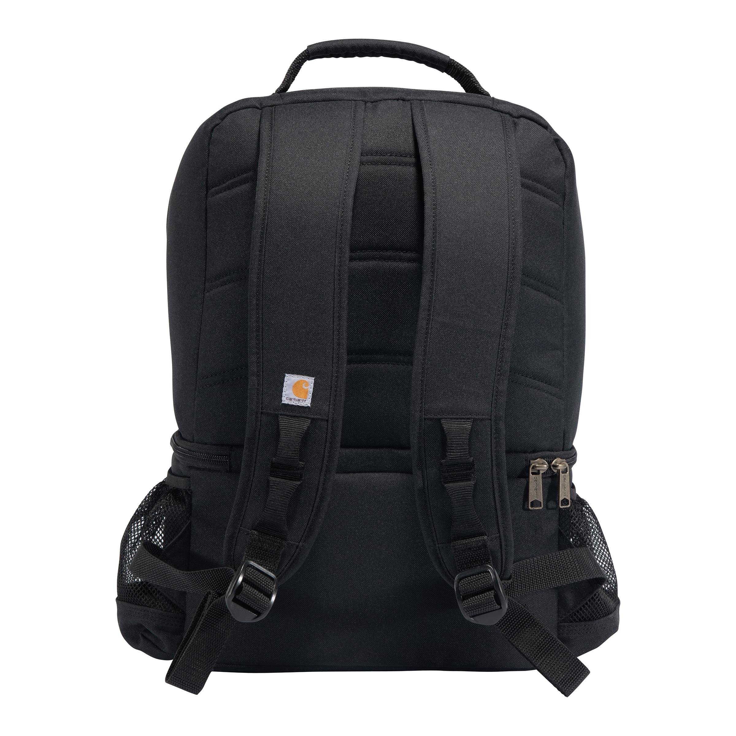 Black Insulated Cooler Backpack with Wheels and Compartments