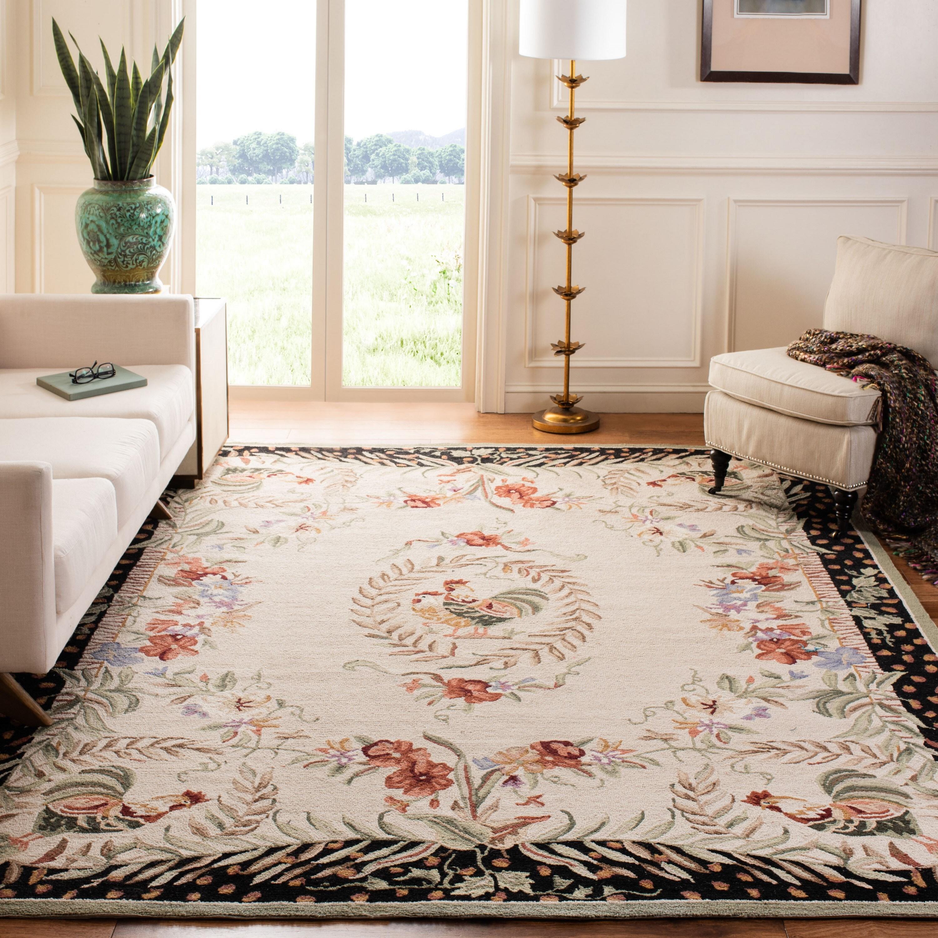 Chelsea HK92 Handmade Accent Rug - 2'6"x4' - Creme/Black - Safavieh