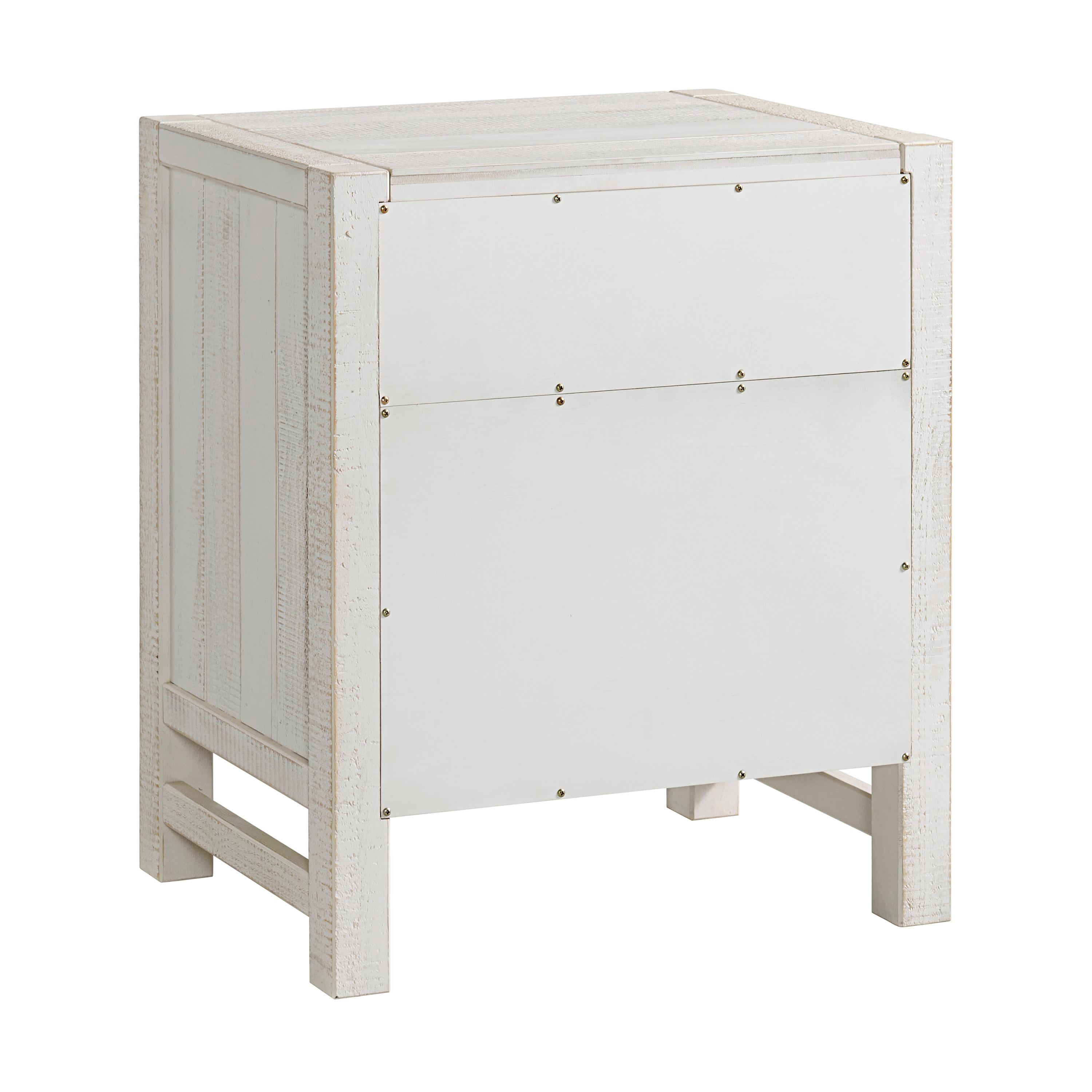 Windsor 22"W Weathered Beachhouse Farmhouse Industrial Bohemian Style Nightstand With 2 Drawers
