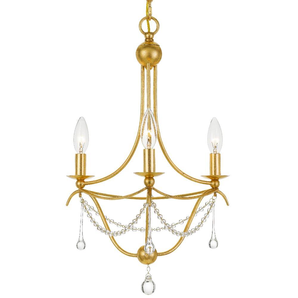 Crystorama Lighting Metro 3 - Light Chandelier in  Antique Gold