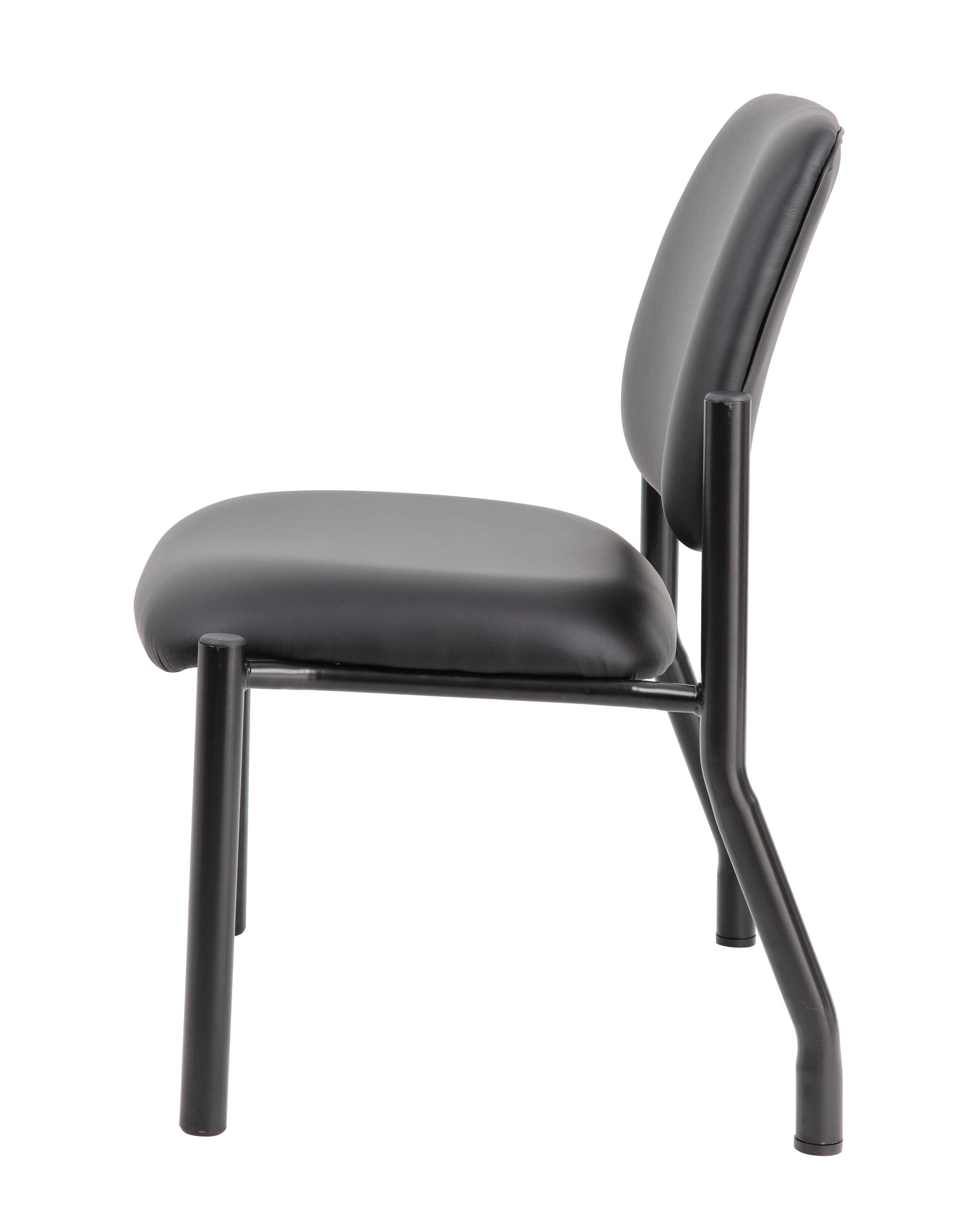 400lbs Weight Capacity Guest Chair Antimicrobial Black - Boss Office Products: Sturdy, Easy Clean, Armless