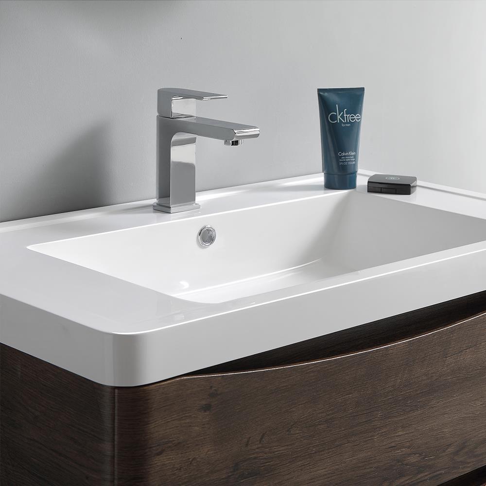 Tuscany 24" Wall Mount Modern Bathroom Vanity with Integrated Single Sink - Faucet Not Included