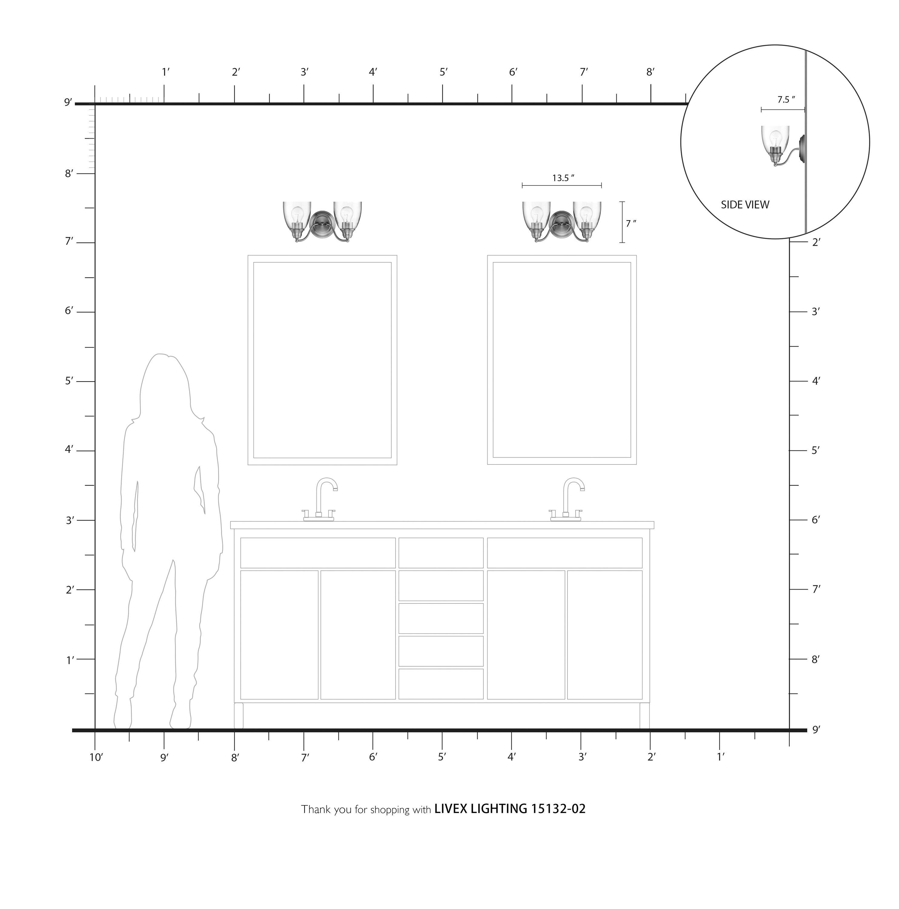 Livex Lighting Montgomery 2 - Light Vanity in  Polished Brass