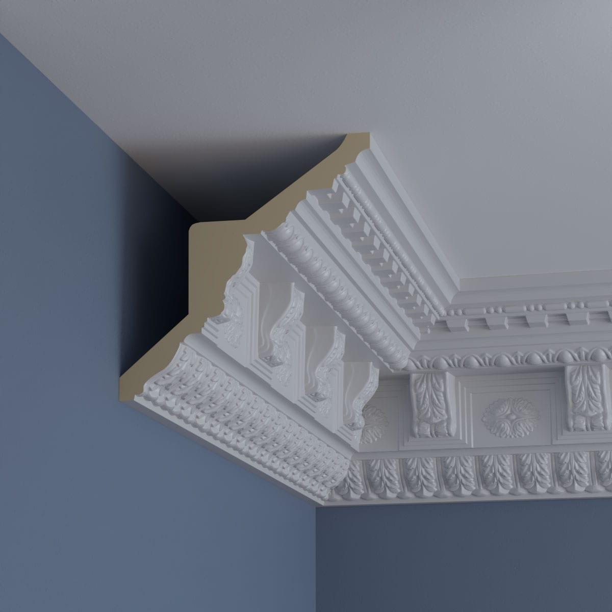 9 7/8"H x 9 3/4"P x 14"F x 94 1/2"L Granada Crown Moulding