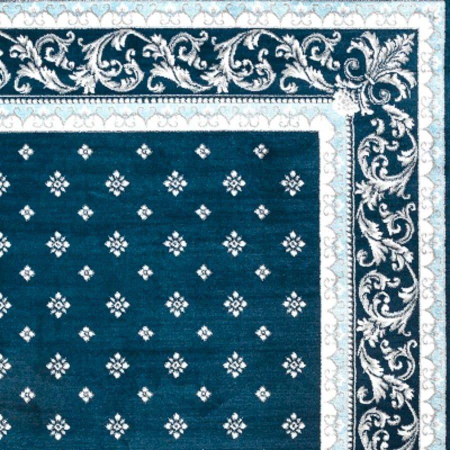3'x 5' Acanthus French Border Area Rug, Navy/Blue - JONATHAN Y