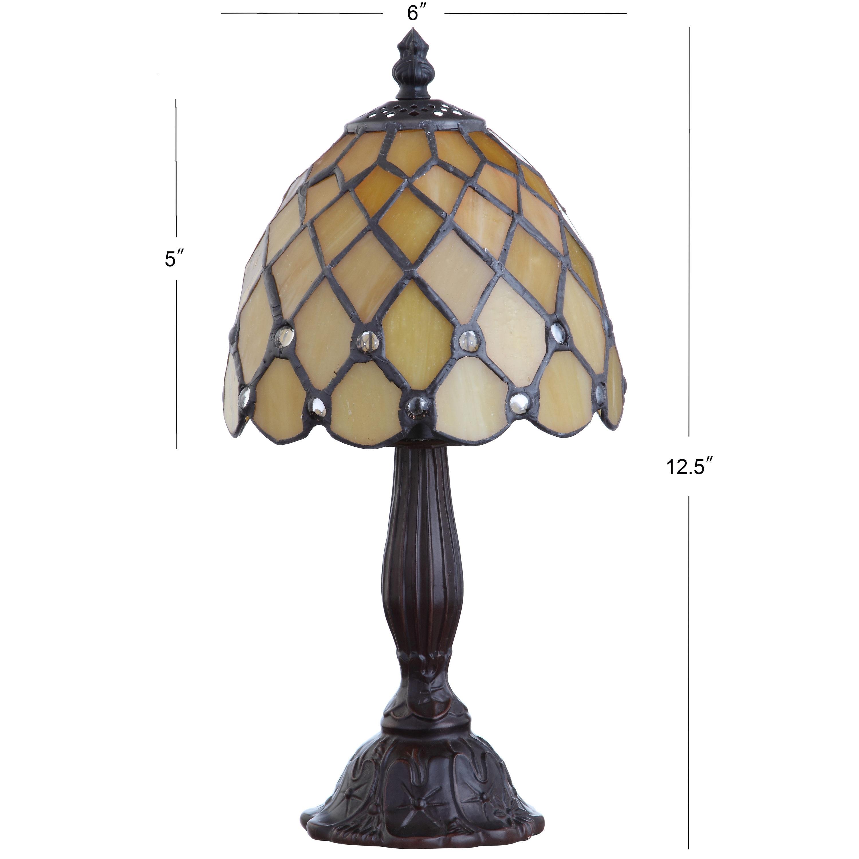 Campbell Tiffany-Style 12.5" LED Table Lamp, Bronze