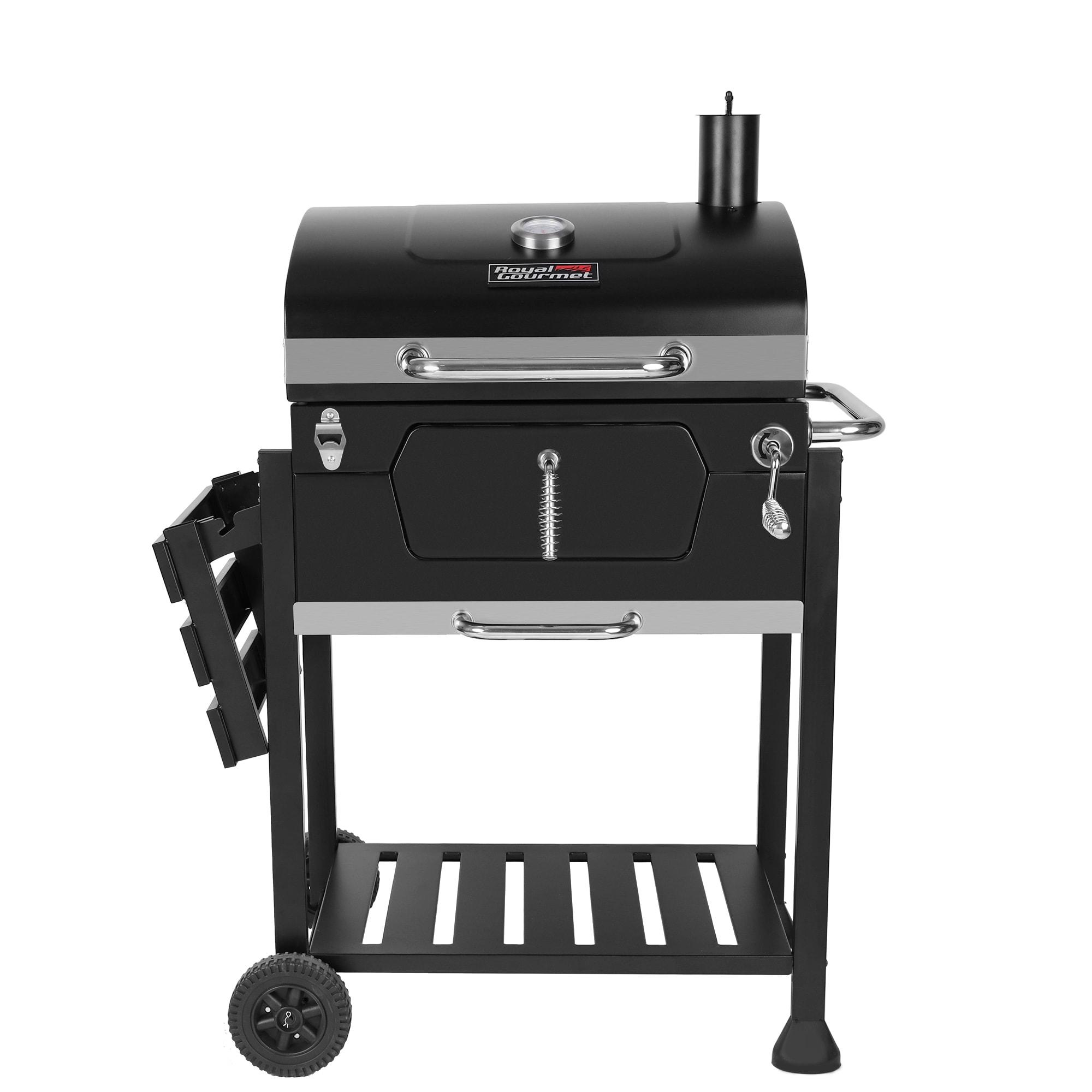 Royal Gourmet 24" Barrel Charcoal Grill with Side Table