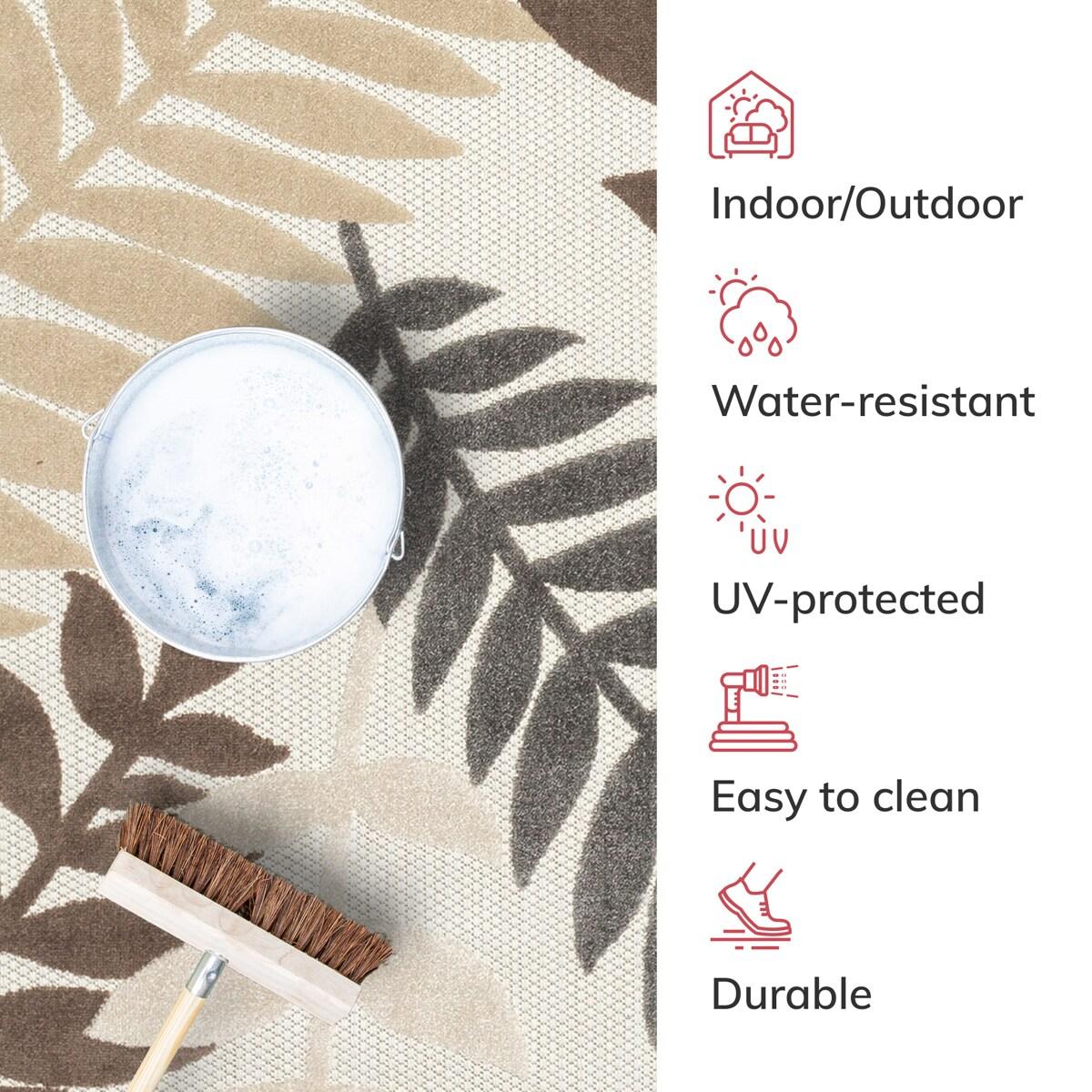 Dorado Mariah Modern Indoor / Outdoor Floral Ivory Hi-Lo Area Rug
