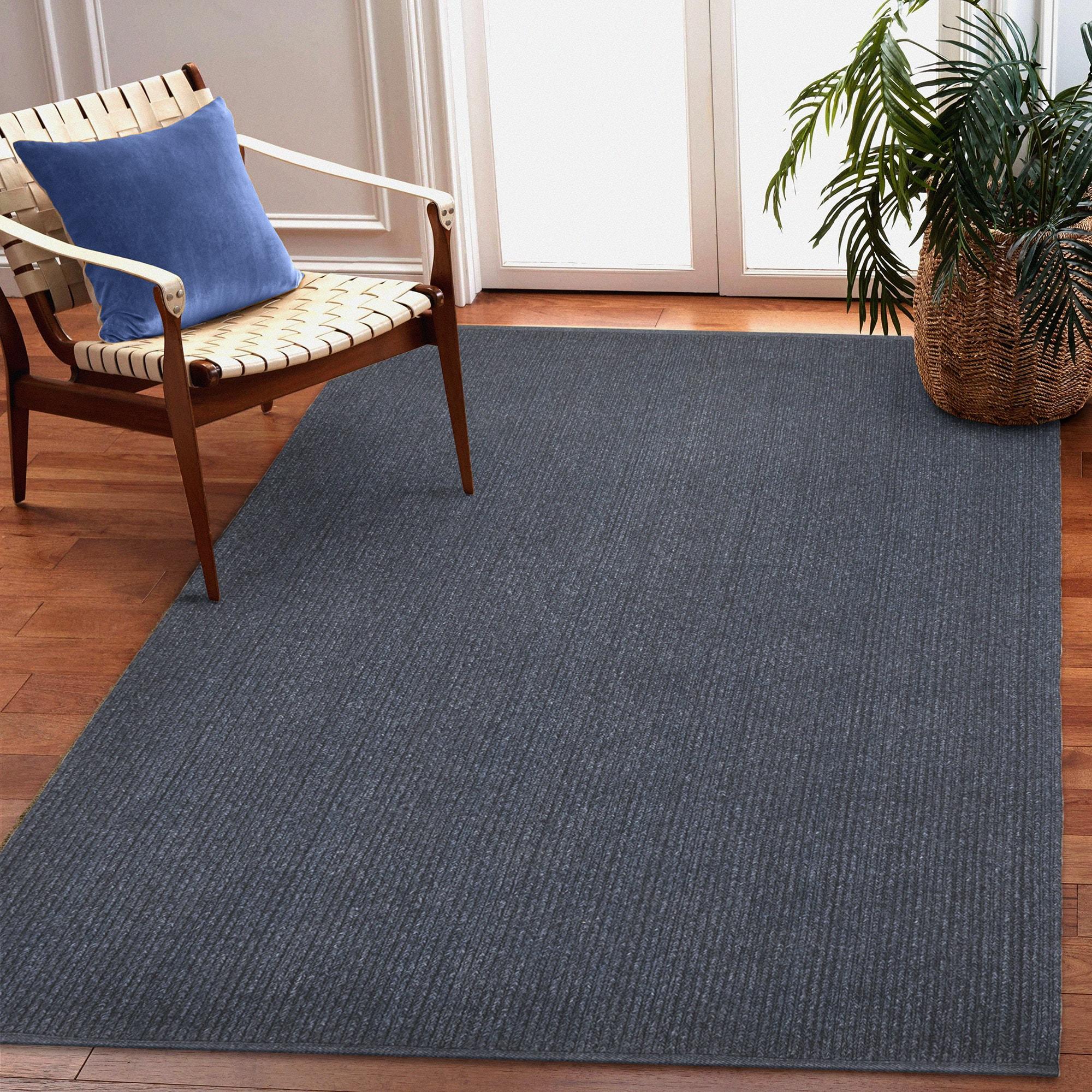 Liora Manne Calais Solid Indoor/Outdoor Rug Navy 5' x 7'6"