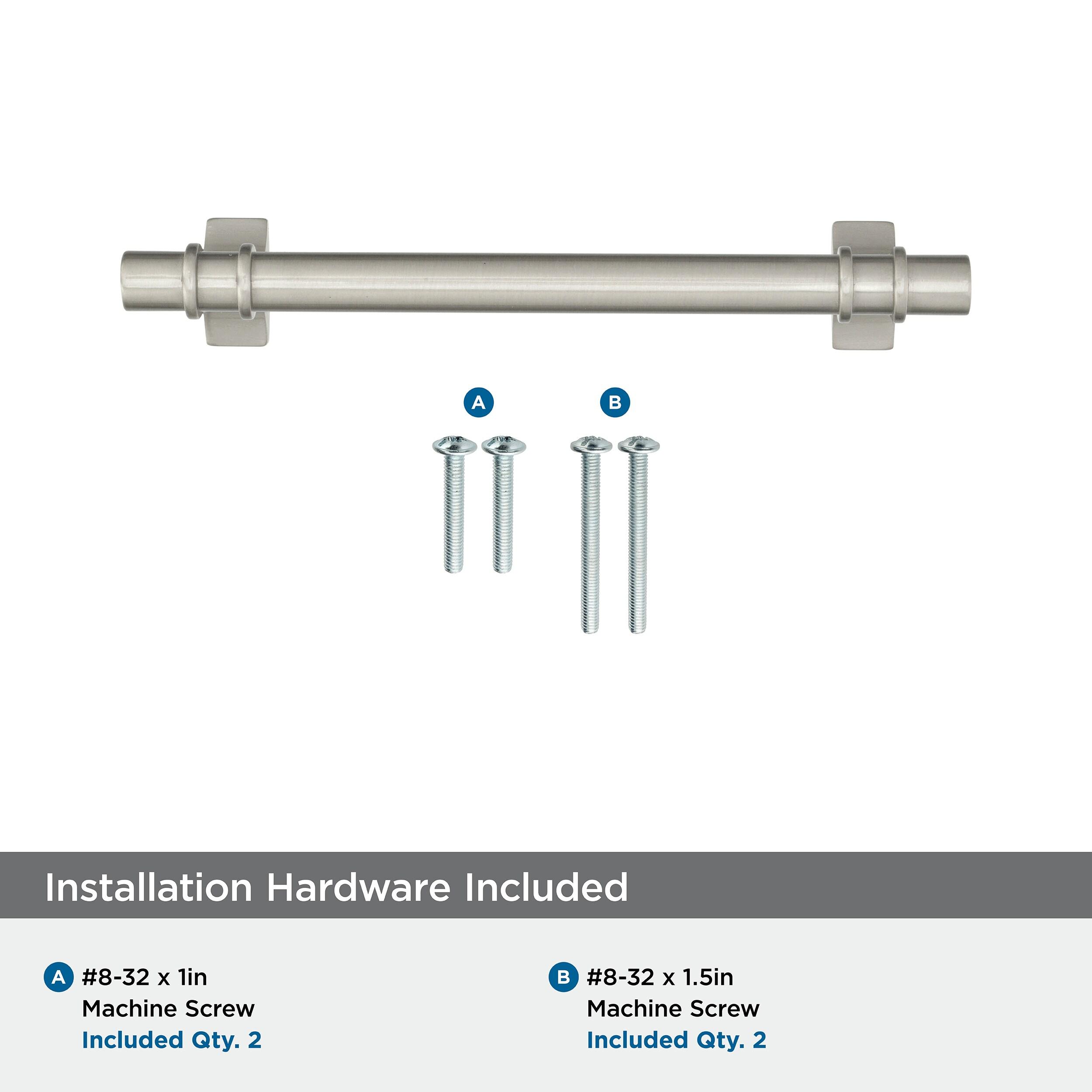 Amerock Davenport 5-1/16 inch (128mm) Center-to-Center Satin Nickel Cabinet Pull