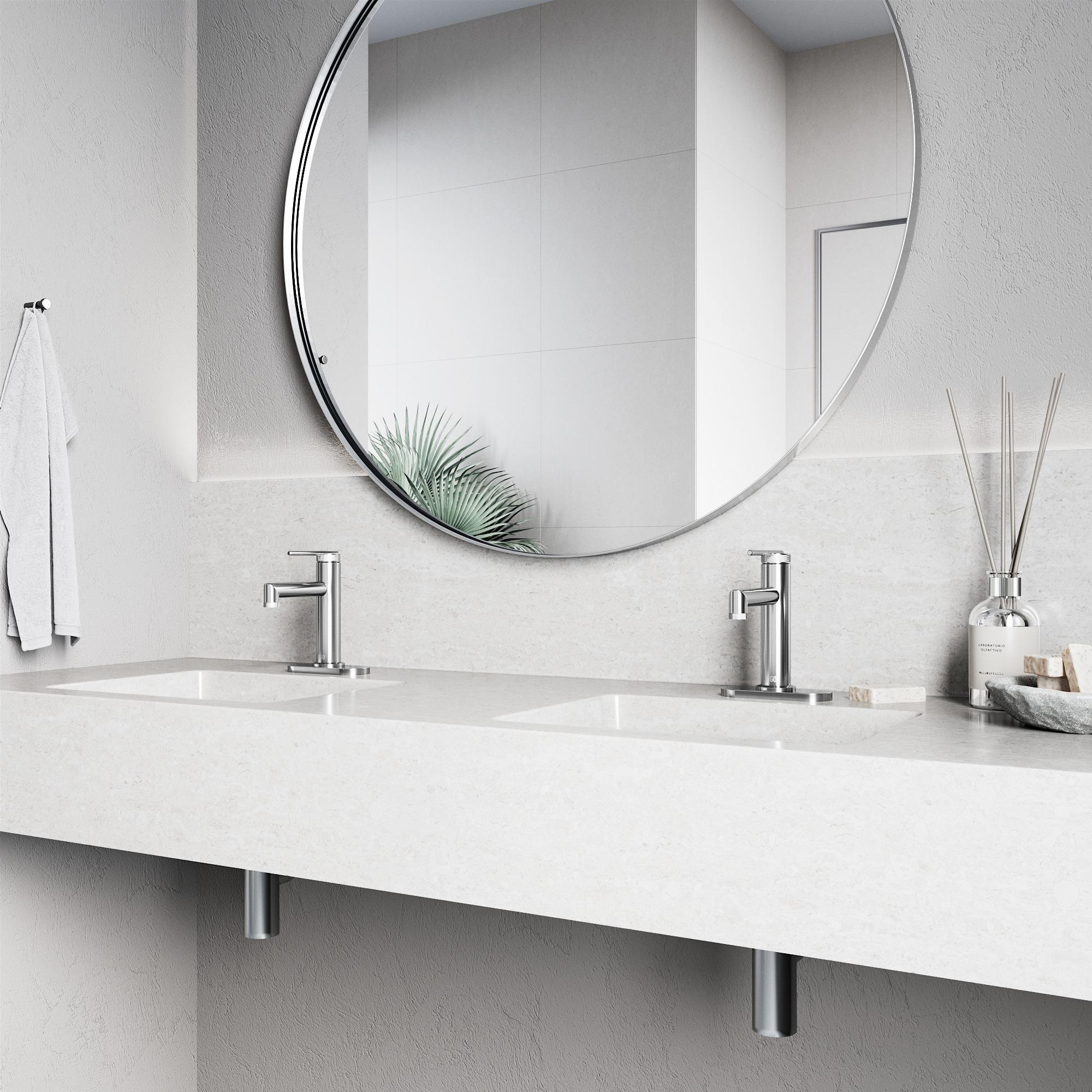 Sterling Single Handle Single-Hole Bathroom Faucet Set with Deck Plate