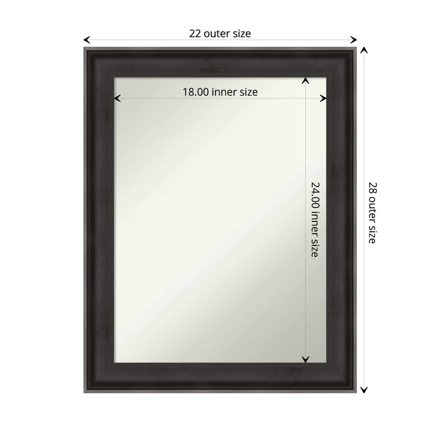 Amanti Art Allure Charcoal Non-Beveled Wood Wall Mirror 28.5 x 22.5 in.