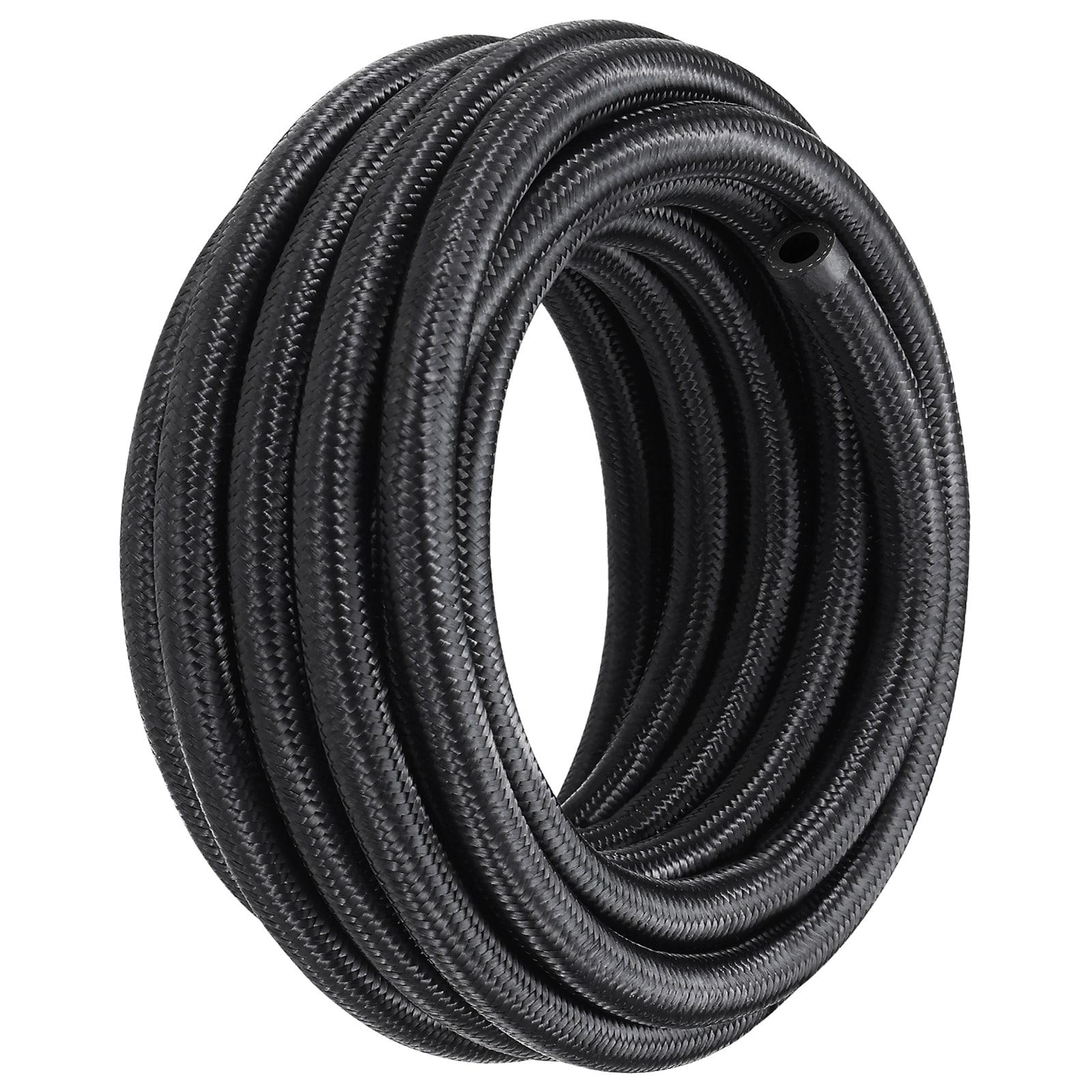 VEVOR 6AN Fuel Line Kit, 20 FT Fuel Hose Kit, 0.34" Nylon Stainless Steel Braided Fuel Line Oil/Gas/Diesel Hose End Fitting Kit, with 12 PCS Swivel Fitting Adapter Kit, Black
