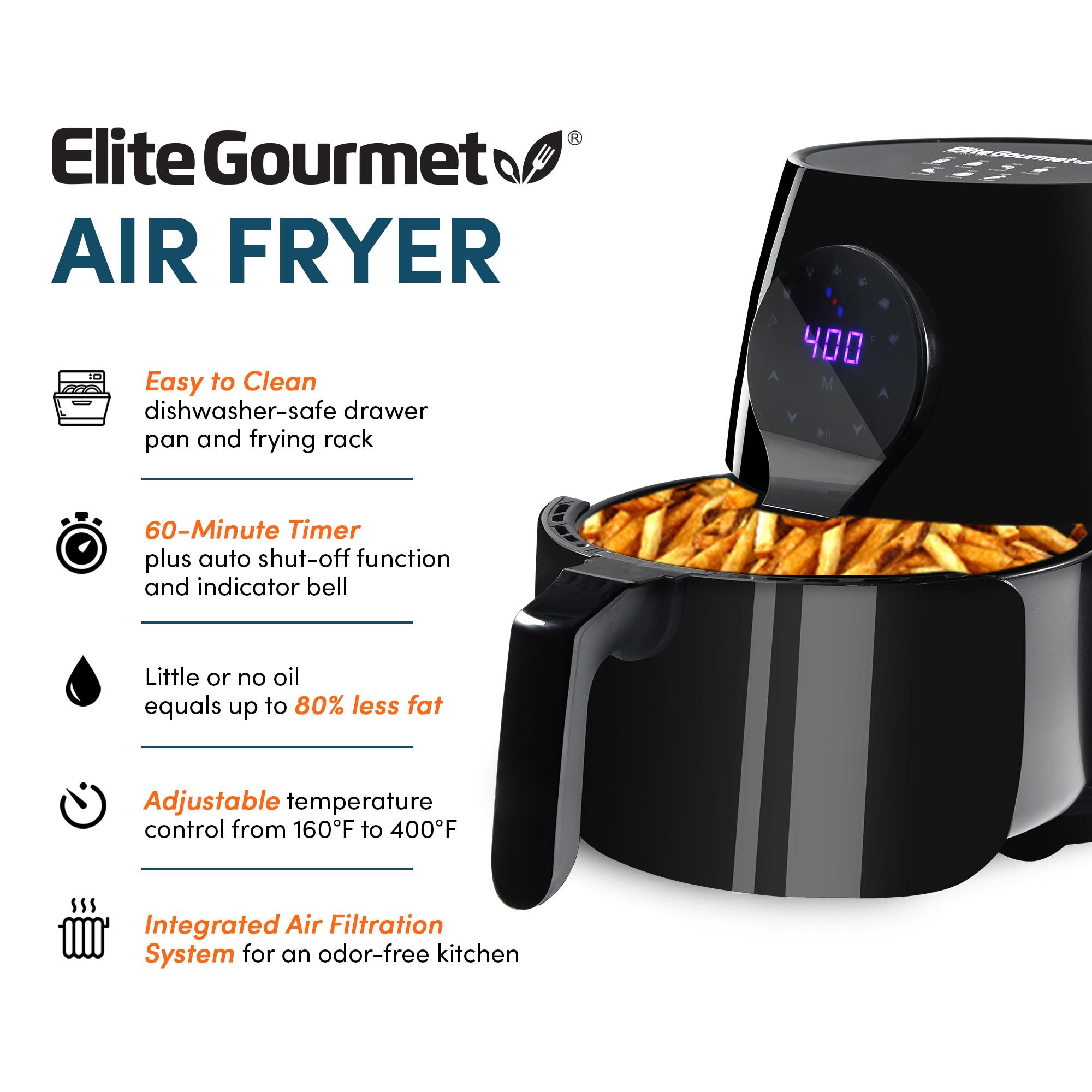 Elite Gourmet 5.3 Qt. Air Fryer (black)