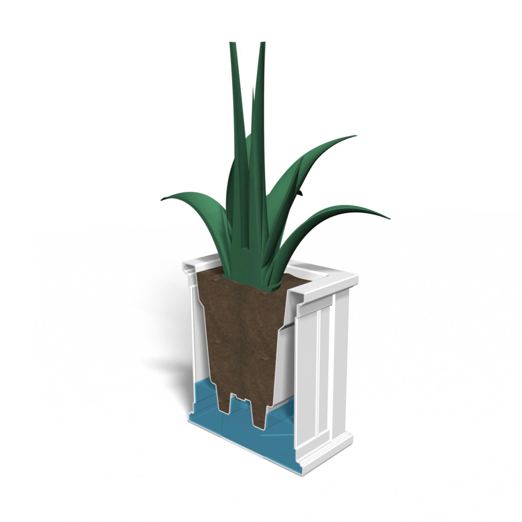 Mayne Cape Cod 16" x 16" x 18" Square Black Self-Watering Polyethylene Planter