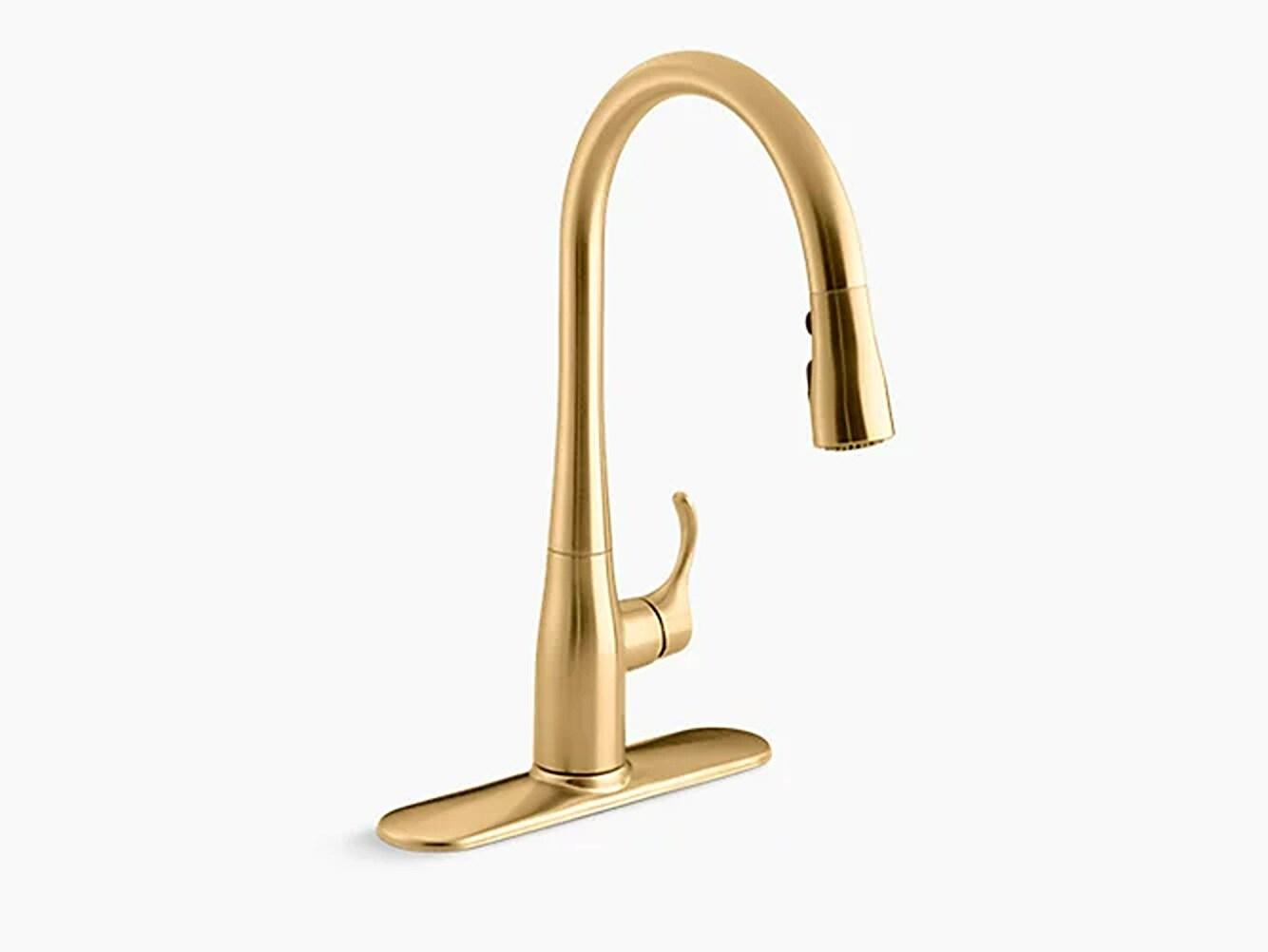 Kohler Simplice Single Handle Pull Down Kitchen Sink Faucet with Three-Function Pull Down Sprayer