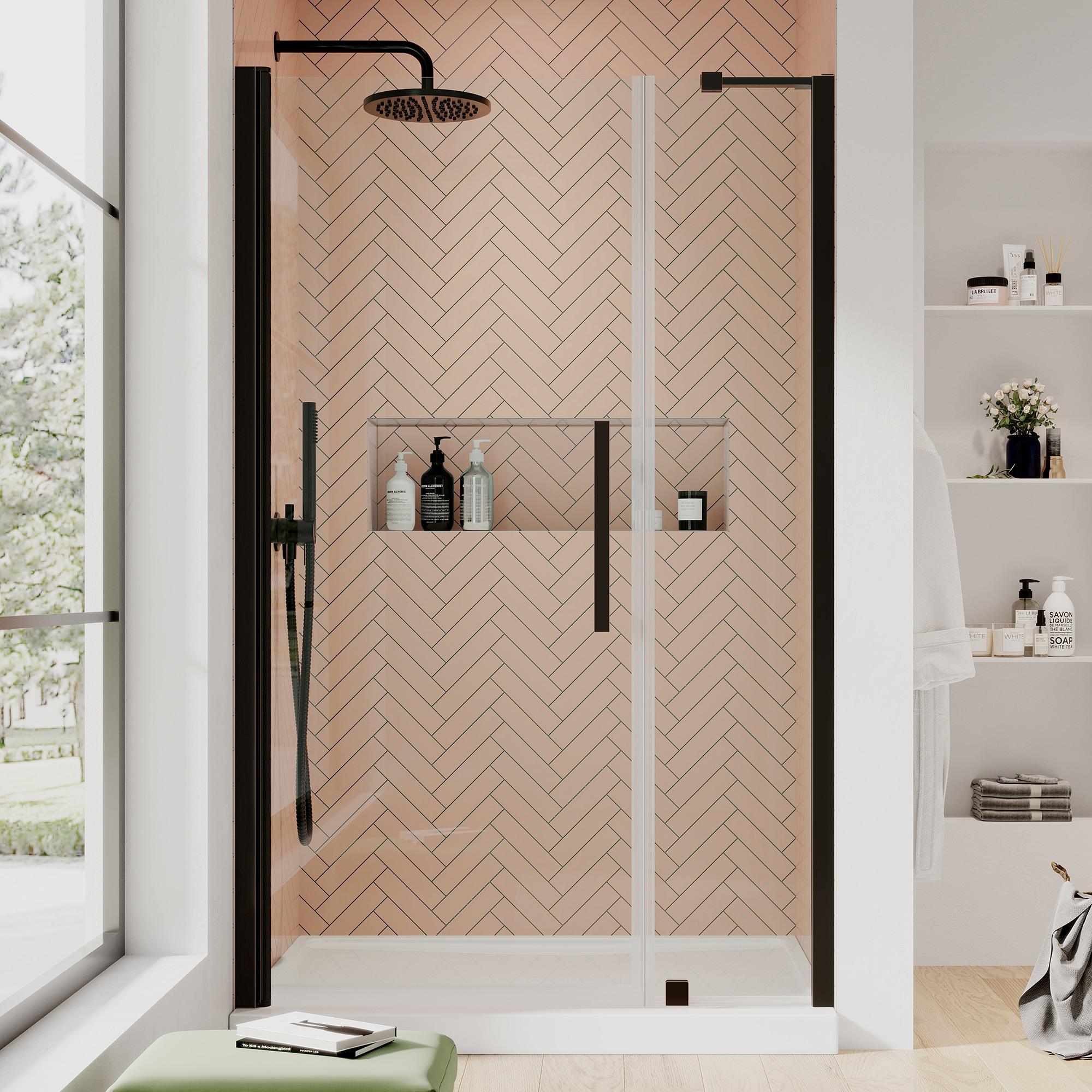 Endless Pasadena 47" W x 72" H Alcove Frameless Shower Kit, Door, Panel, Base