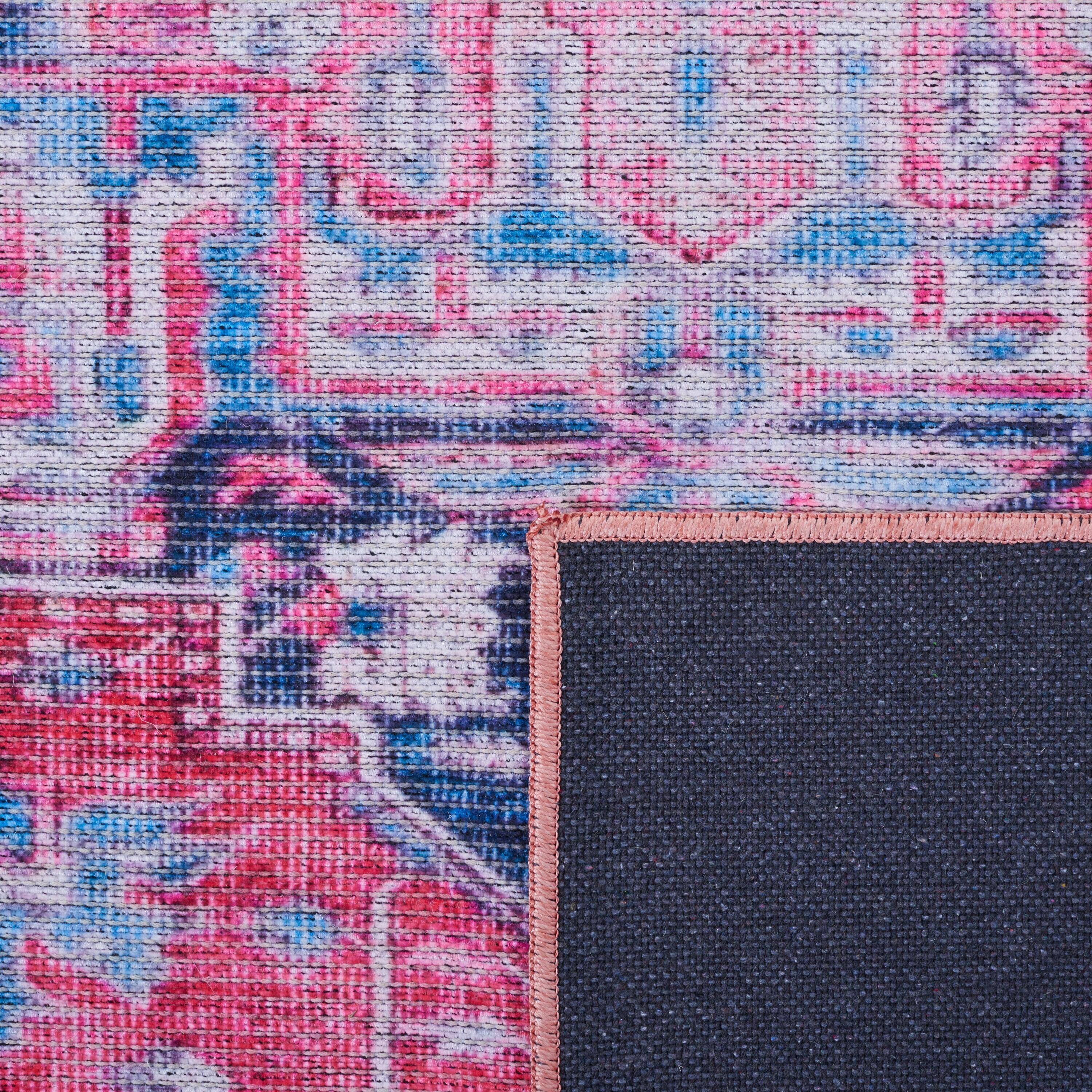 Serapi Red and Navy 9' x 12' Washable Wool Blend Area Rug