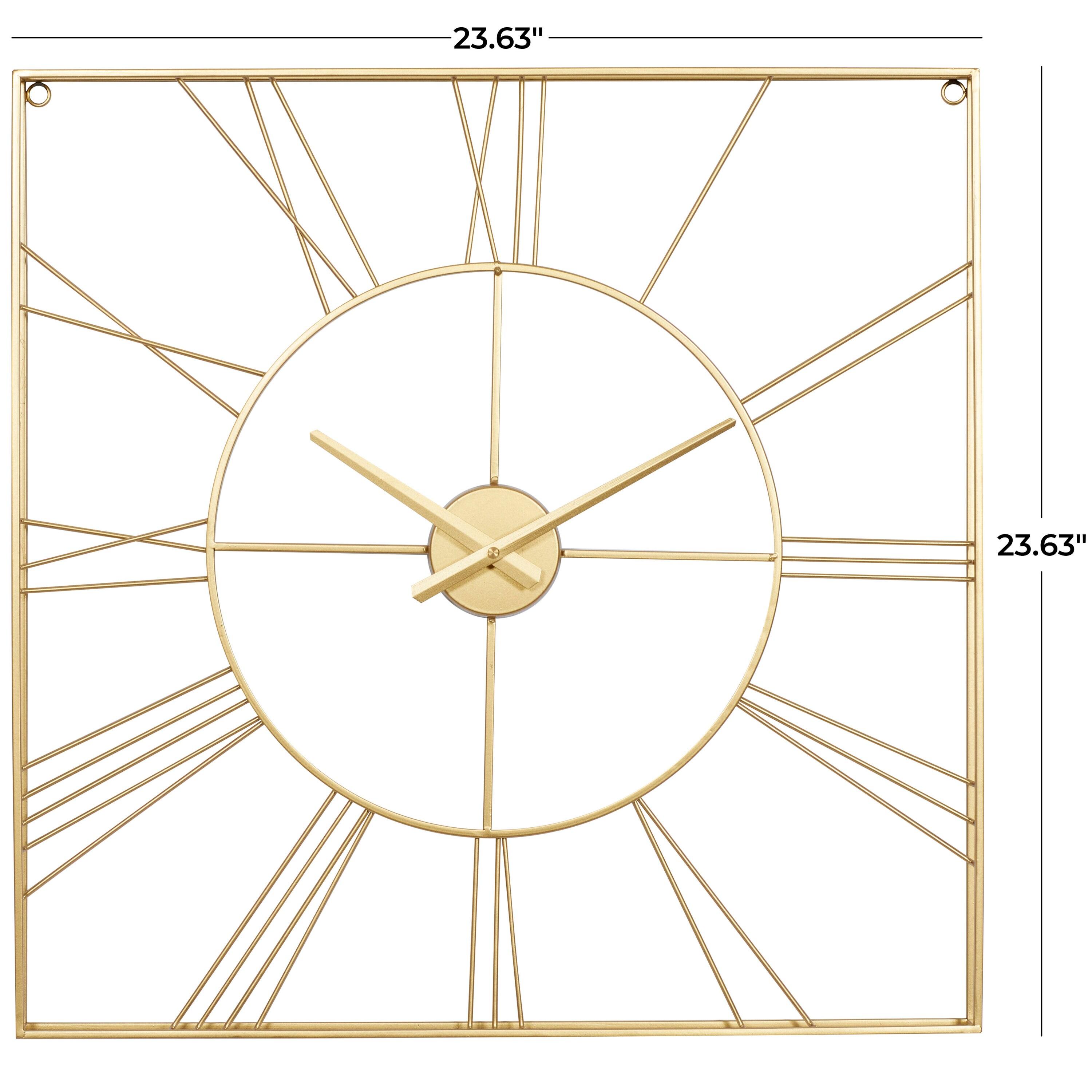 Pom CosmoLiving by Cosmopolitan Metal Open Frame Square Wall Clock