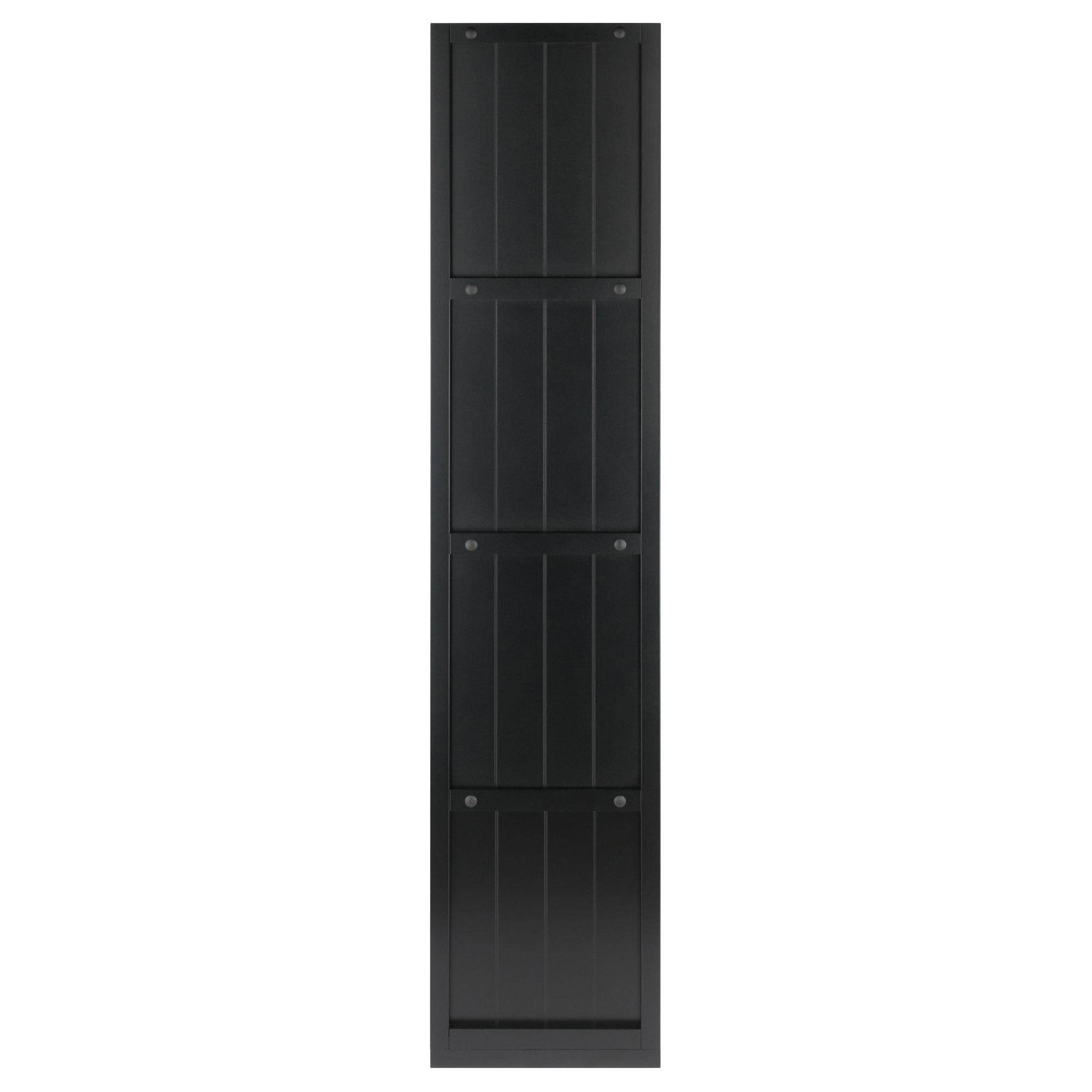 53"Timothy Shelf 4X2 Slots Black - Winsome: Mid-Century Modern Storage Bookcase, MDF Composite