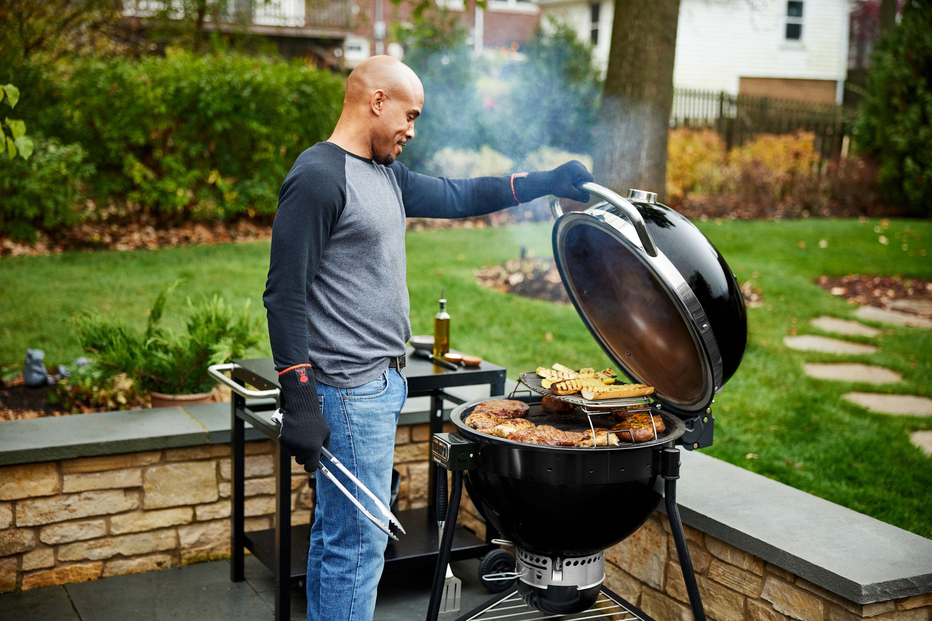 Weber Summit Kamado E6 Charcoal Grill w/Built In Stainless Steel Lid, Black