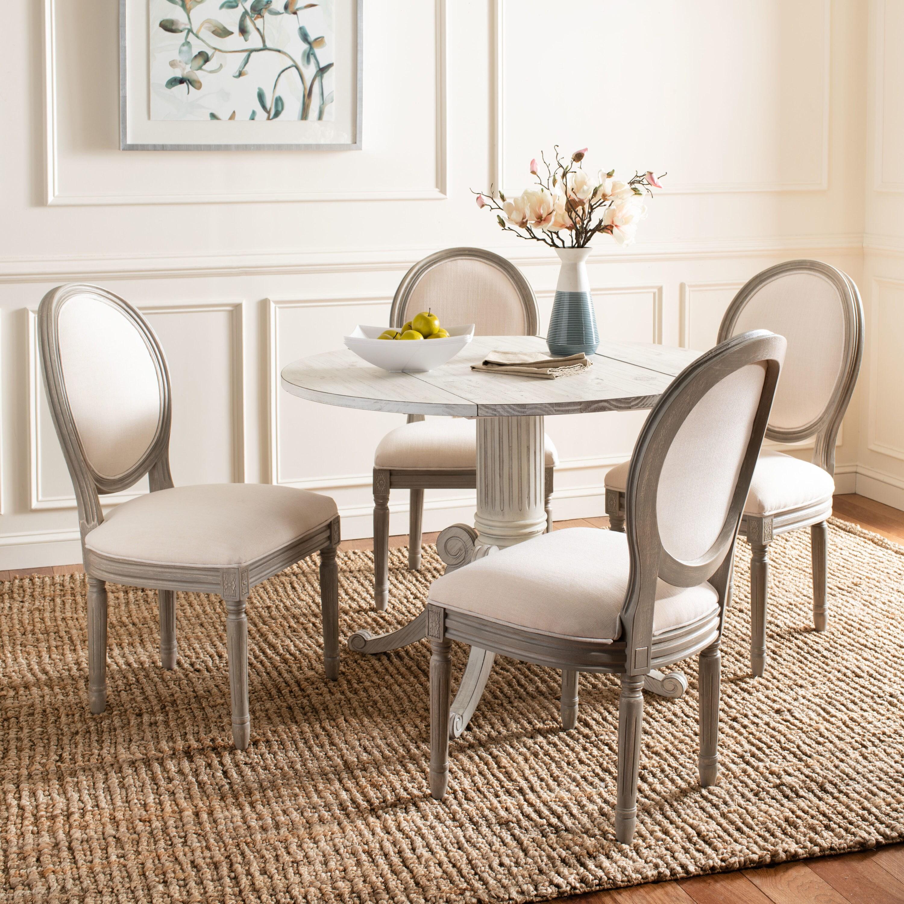 Holloway 19''H French Brasserie Oval Side Chair (Set of 2) - Beige - Safavieh.