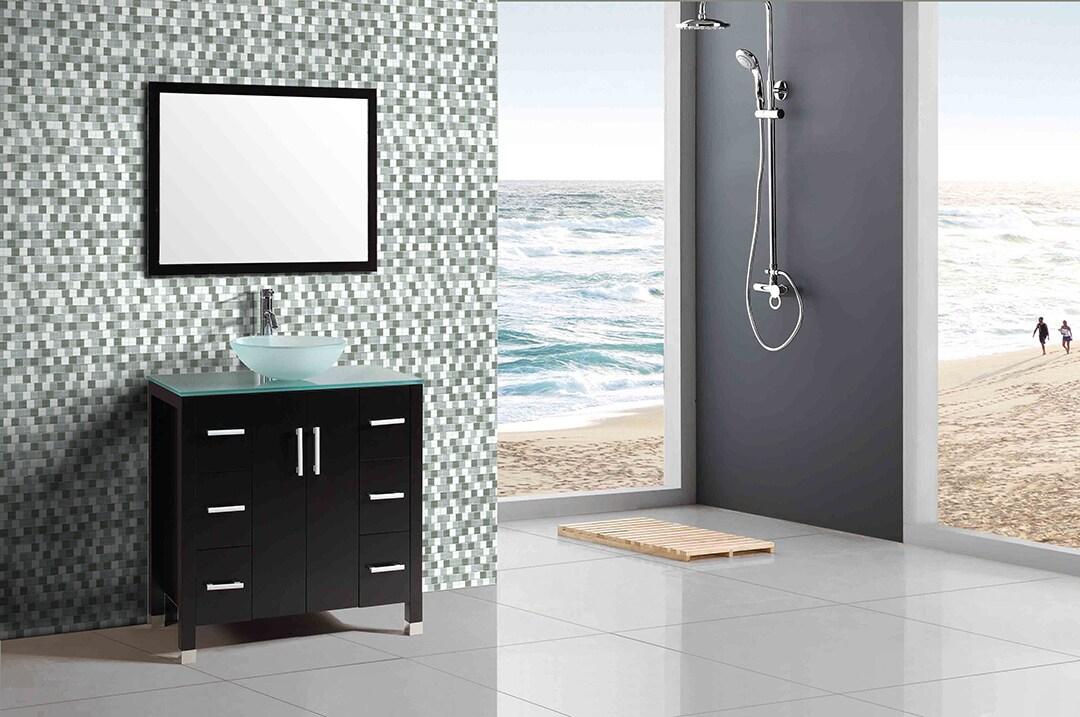 Geo 1 in. x 1 in. Textured Glass Straight Edge Brick Mosaic Wall & Pool Tile