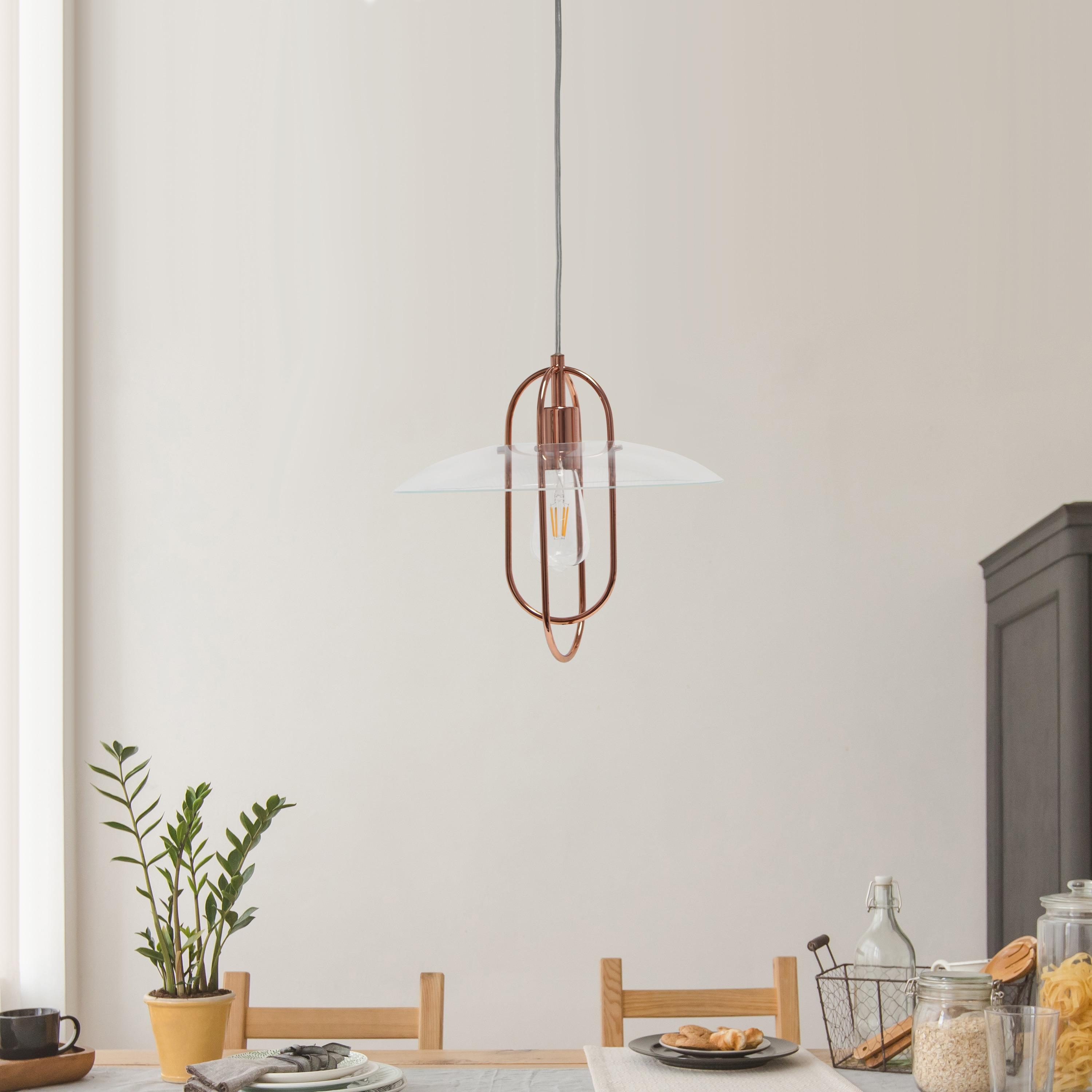 Lalia Home Iron 1 Light Elongated Pendant in Rose Gold