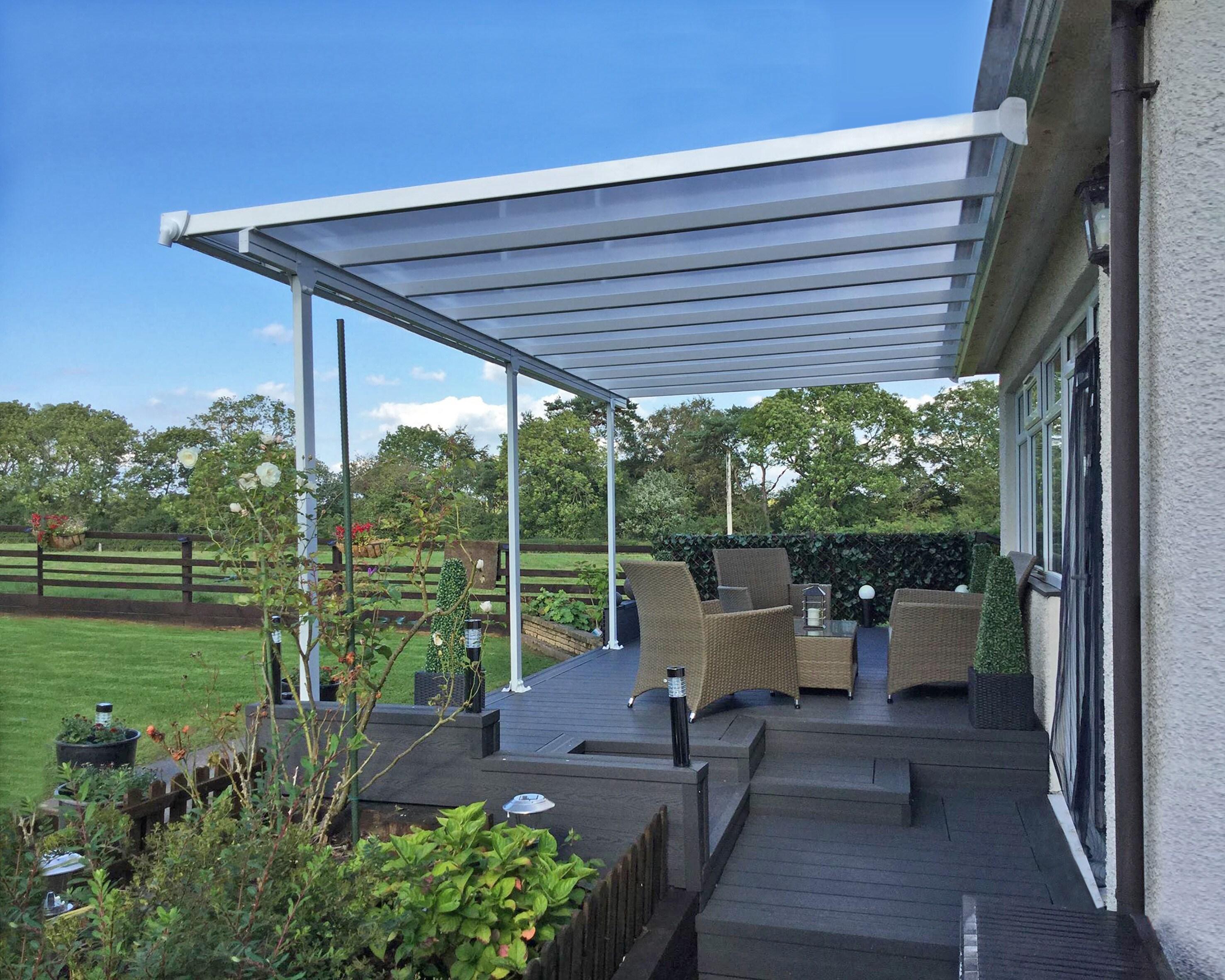 Palram - Canopia Feria 18 ft. W x 10 ft. D Polycarbonate Stationary Slope Patio Awning