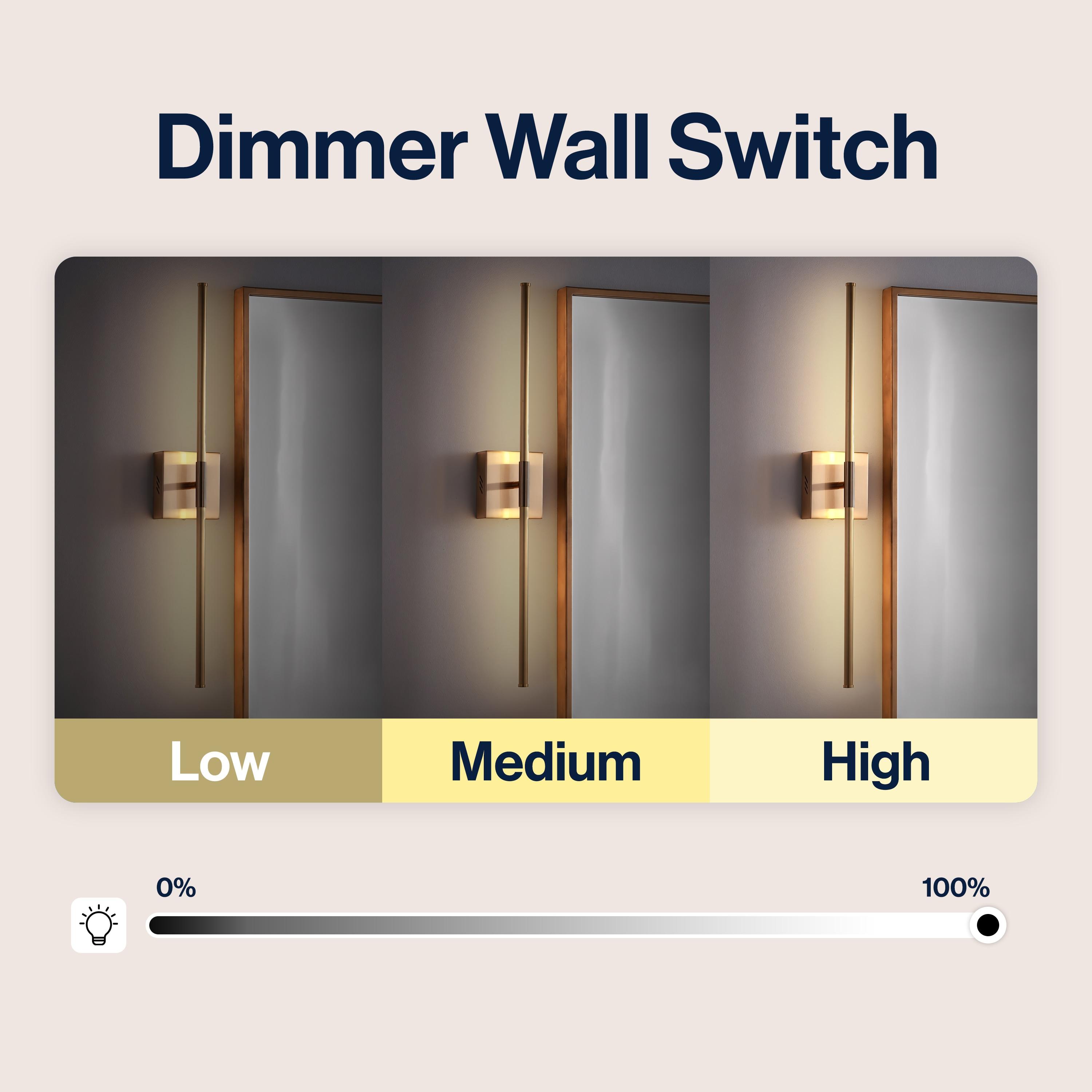 JONATHAN Y Makena 28" Modern Minimalist Dimmable Integrated LED Metal Wall Sconce, Brass Gold