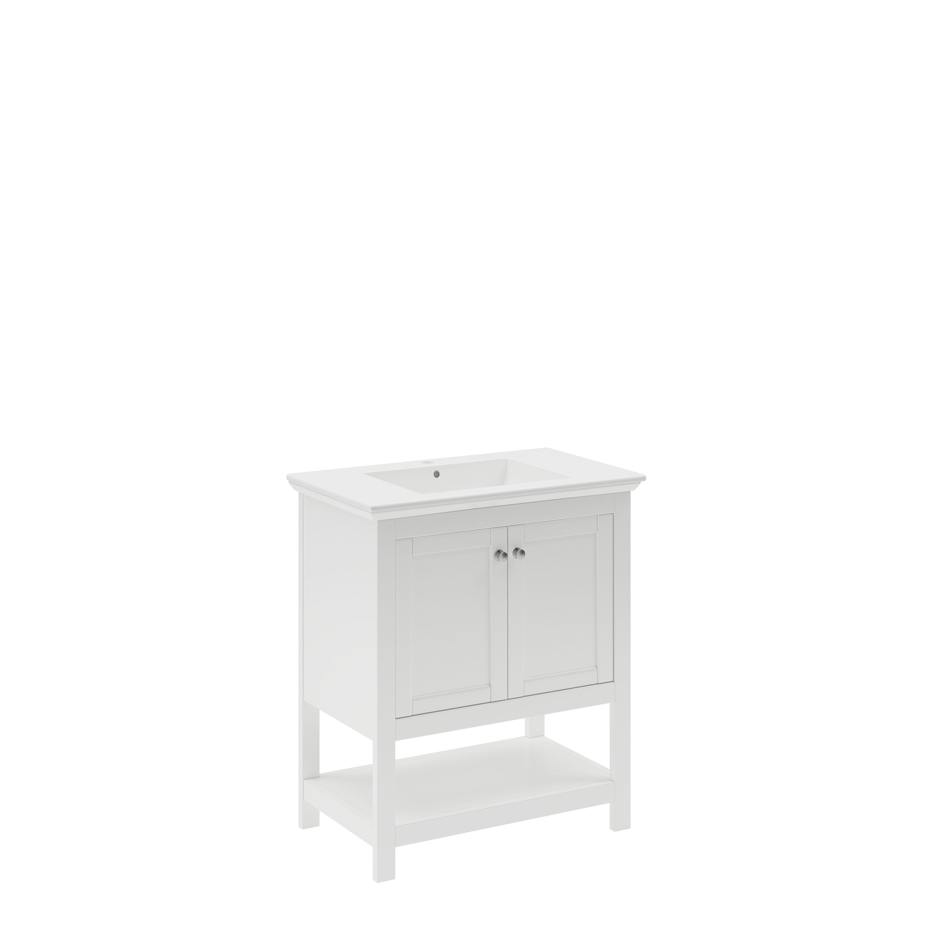 Manchester 30" Freestanding Single Sink Bathroom Vanity with Integrated Sink (Faucet Not Included)