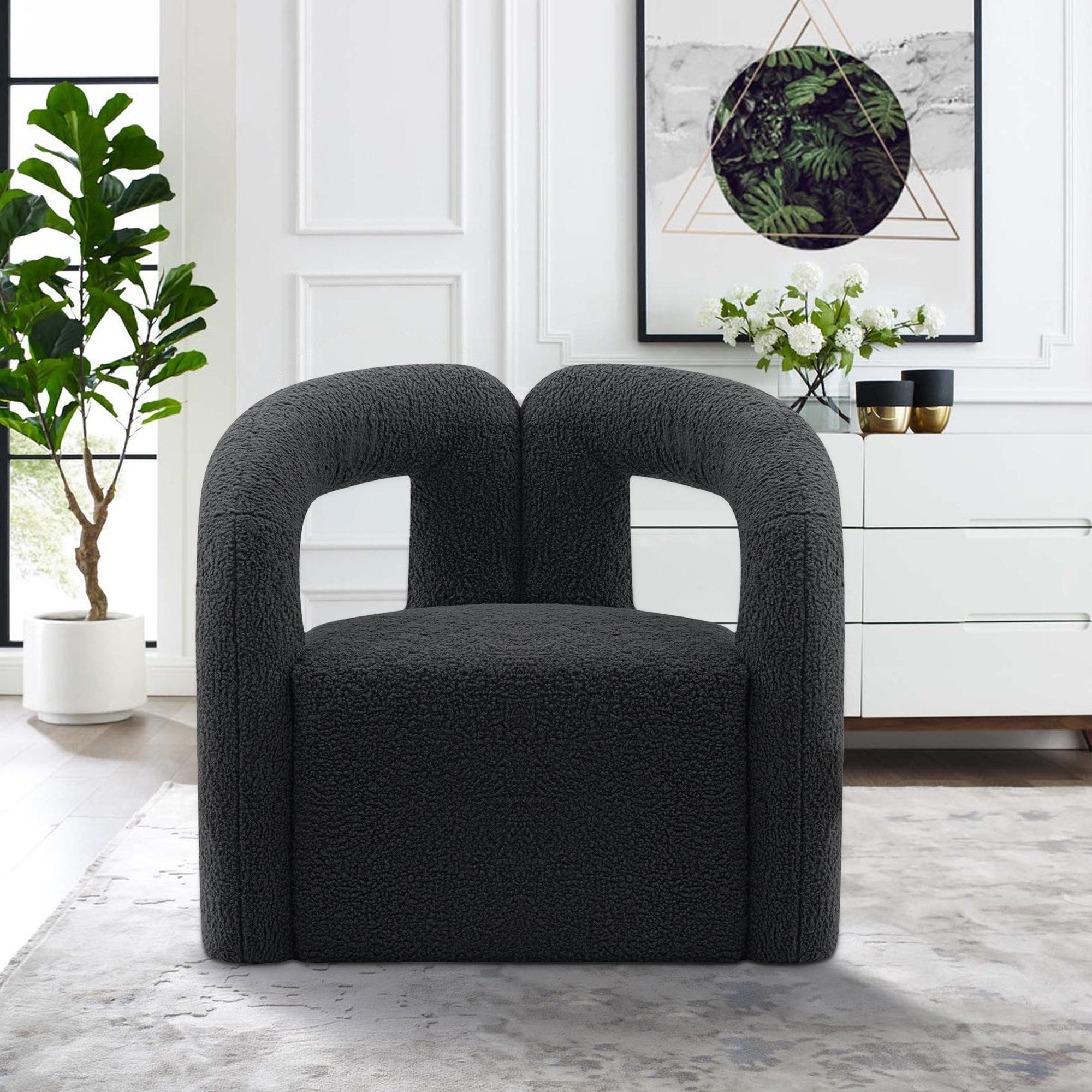 Darian Modern Boucle Upholstered Accent Chair Black - Manhattan Comfort