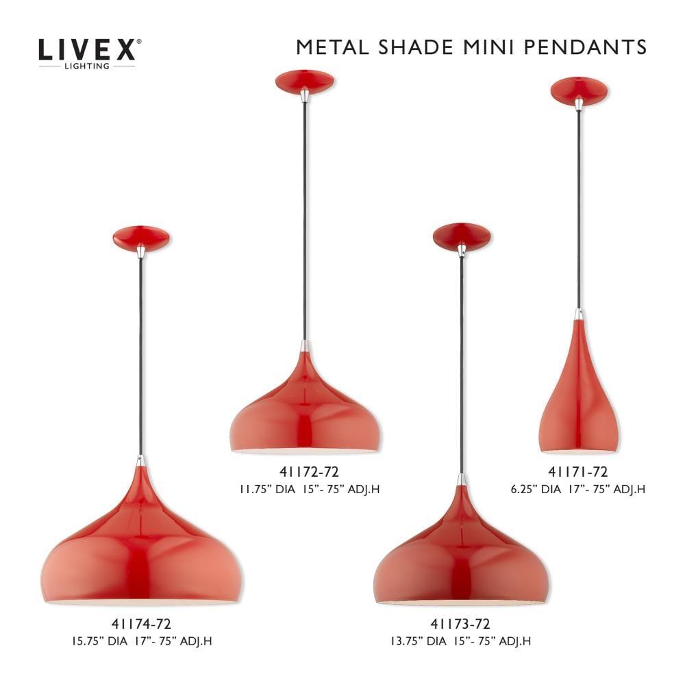 Livex Lighting Amador 1 - Light Pendant in  Shiny Red