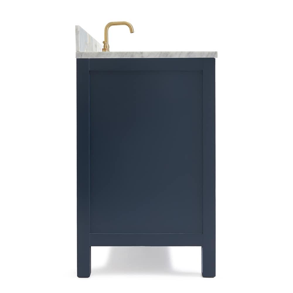 Midnight Blue Freestanding Vanity with Carrara Marble Top