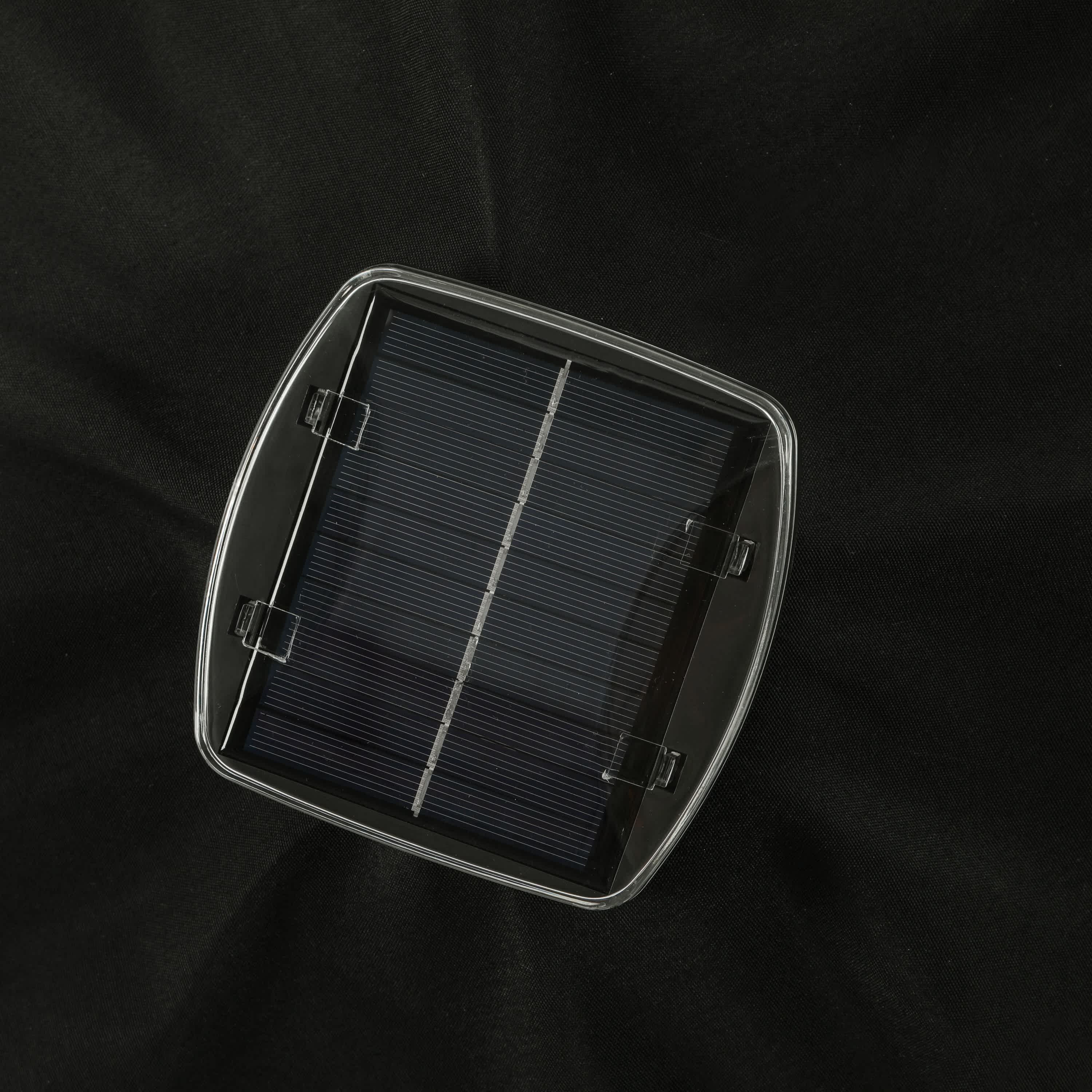 9' x 9' Mirage II Fiesta Market Patio Umbrella with Solar LED Tube Lights Black - Island Umbrella: Weatherproof, UV Protection, Crank Lift