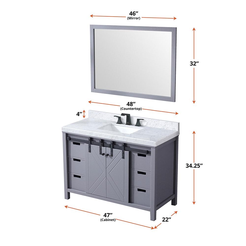 Marsyas 48'' Single Bathroom Vanity with Carrara Marble Top