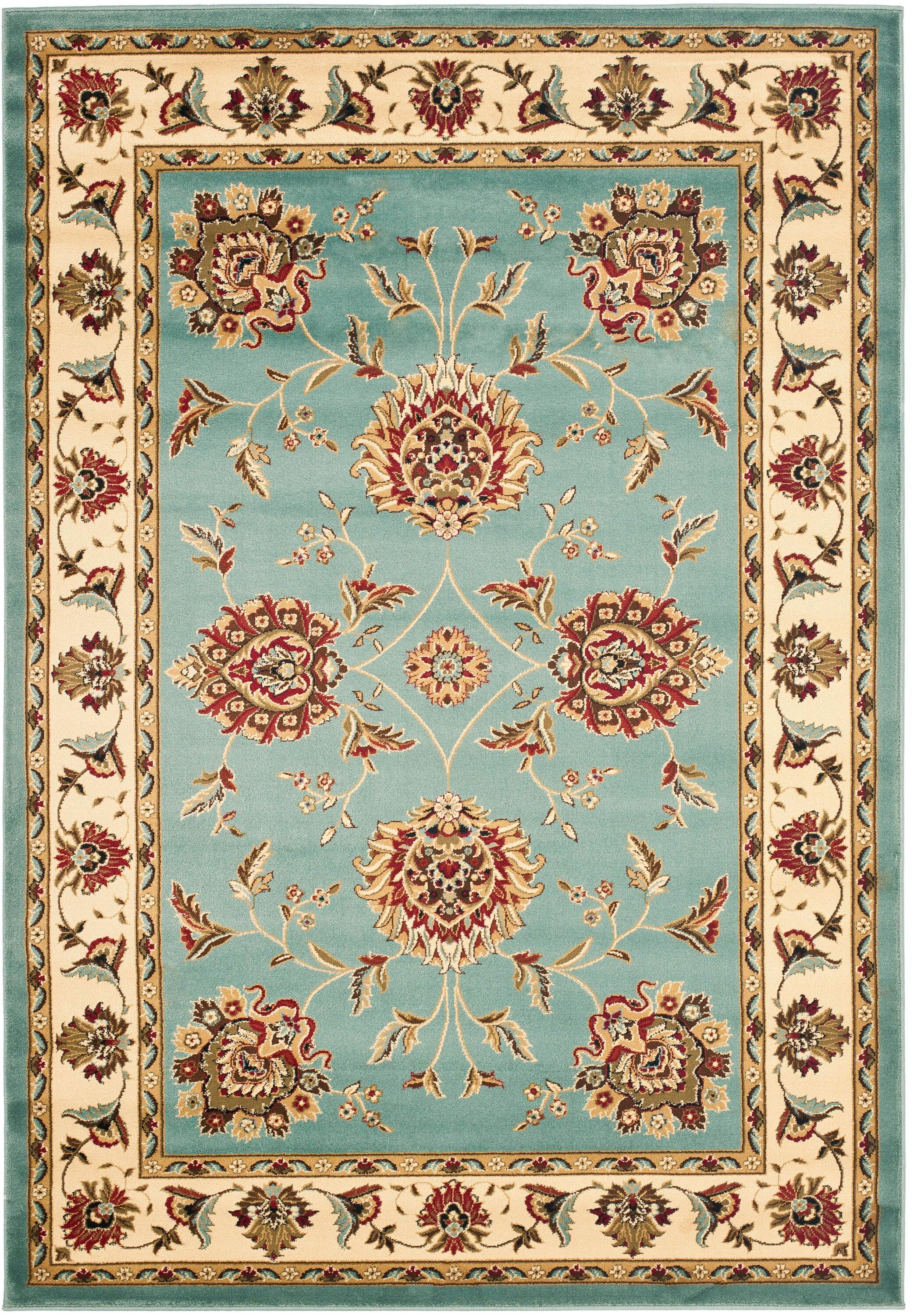 Lyndhurst LNH555 Power Loomed Area Rug - Blue/Ivory - 5'3"x7'6" - Safavieh