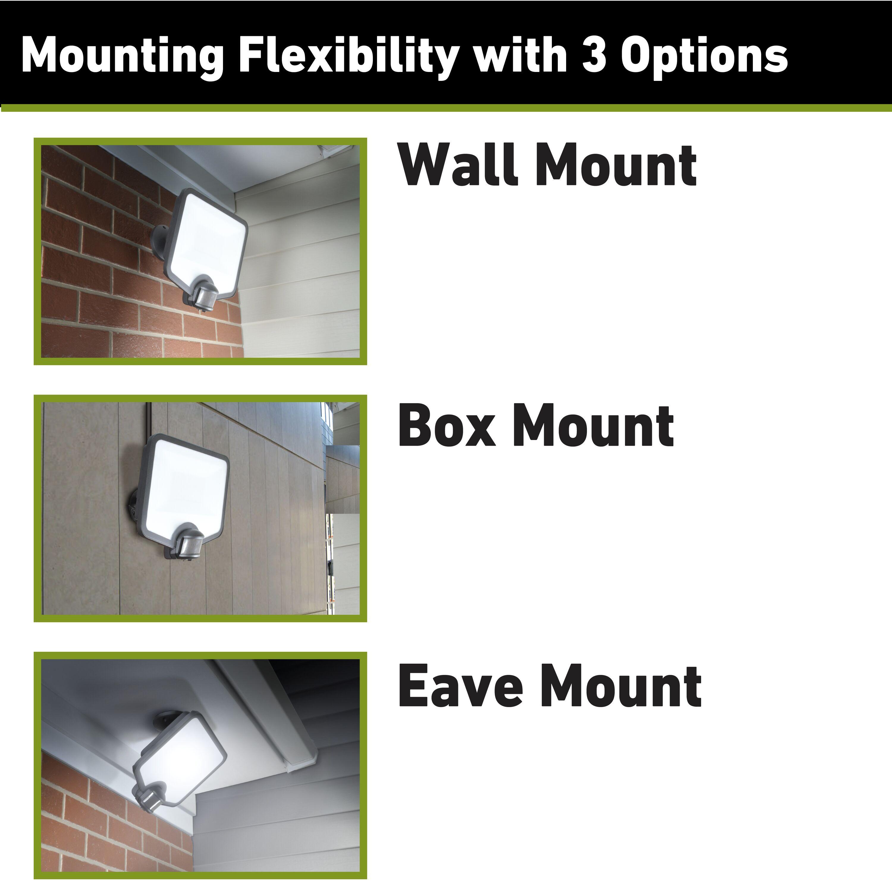 Good Earth Lighting Hyper Bright LED Motion Activated Security Flood - Bronze, 2000 or 7000 Selectable Lumens, 3000K/4000K/5000K Color Selectable Temperature, IP65 Rated