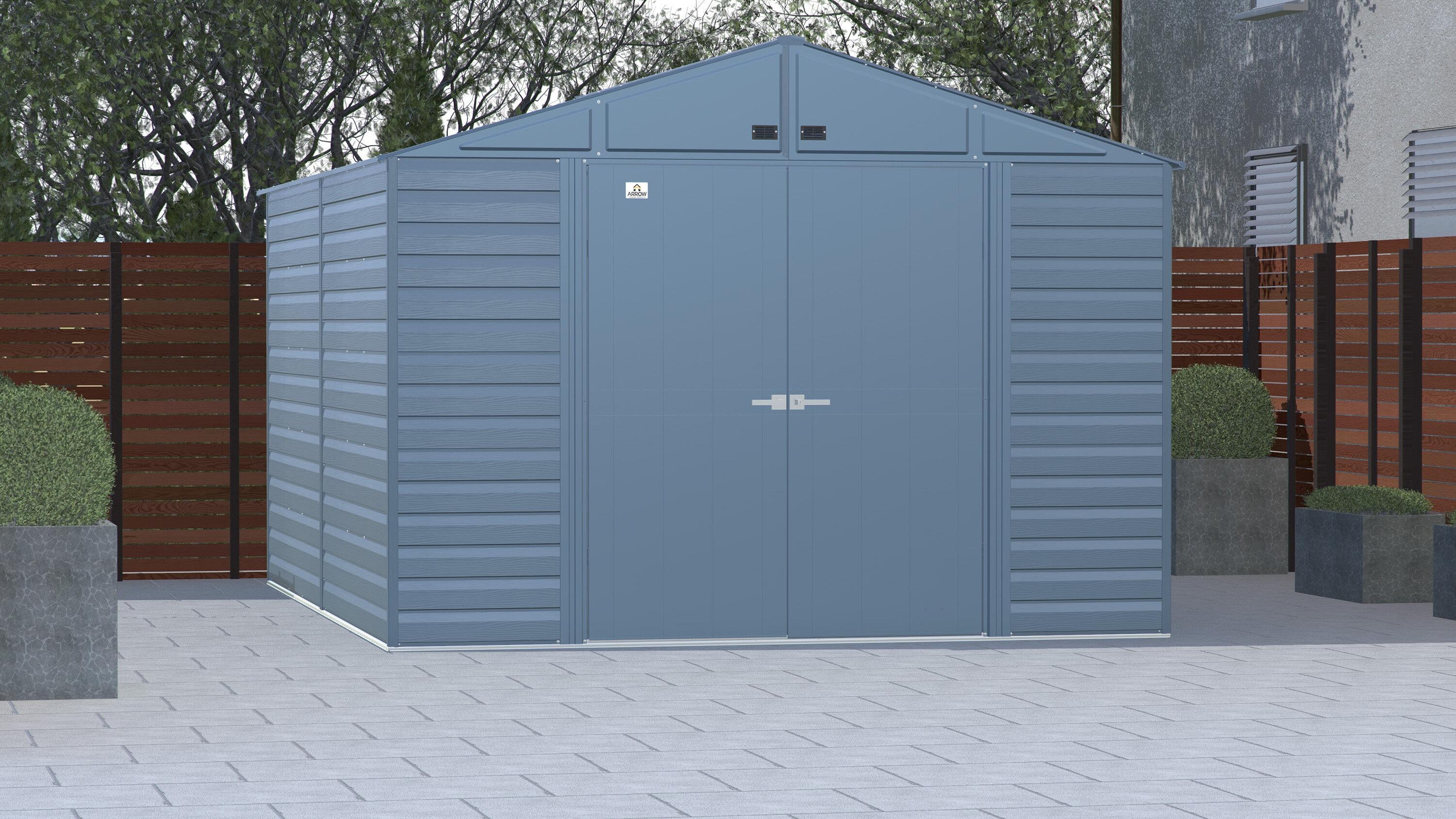 10 ft. W x 14 ft. D Steel Horizontal Storage Shed