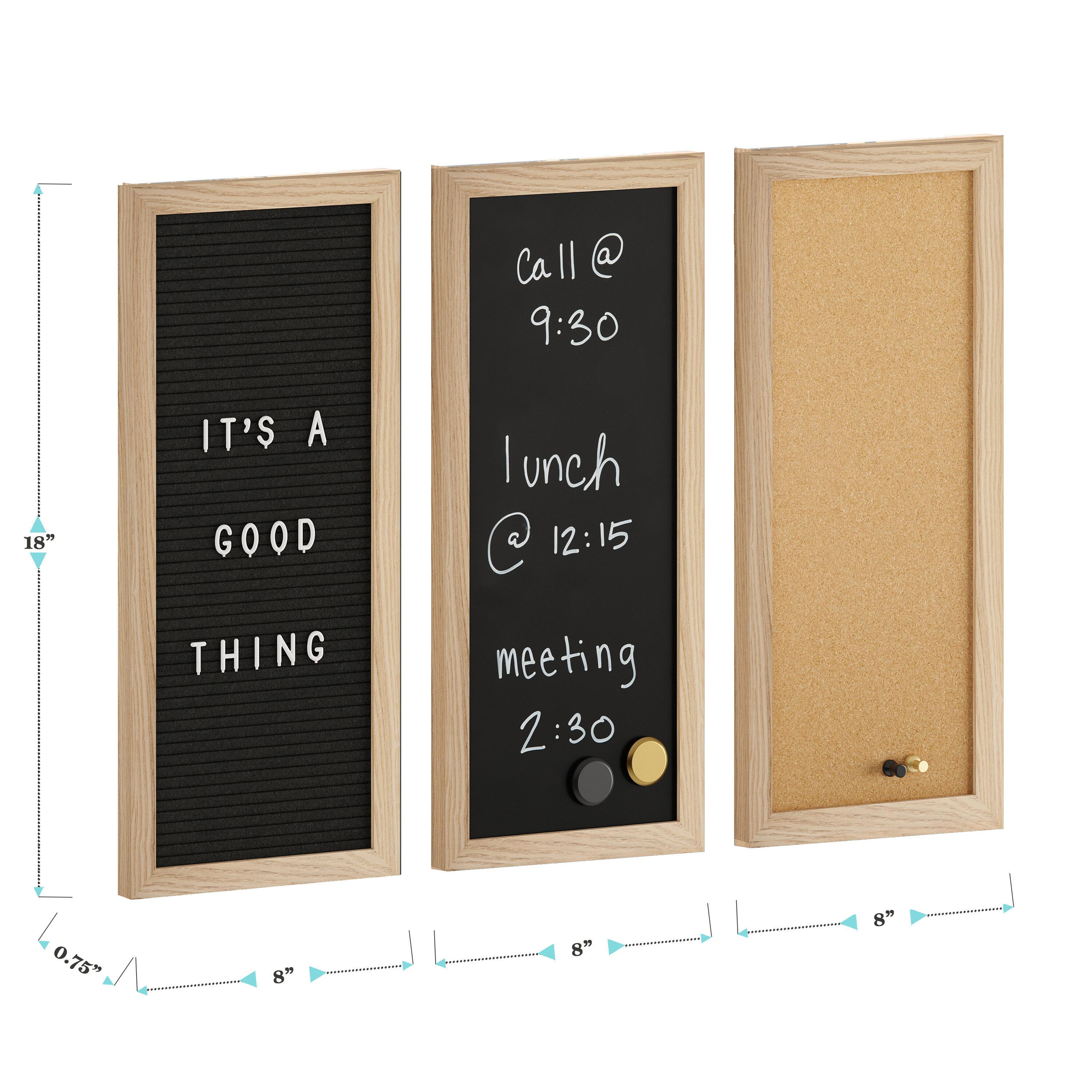 Martha Stewart Thomas Martha Stewart Cork Board, Chalk Board, Letter Board Set with Included Push Pins, Magnets, Liquid Chalk