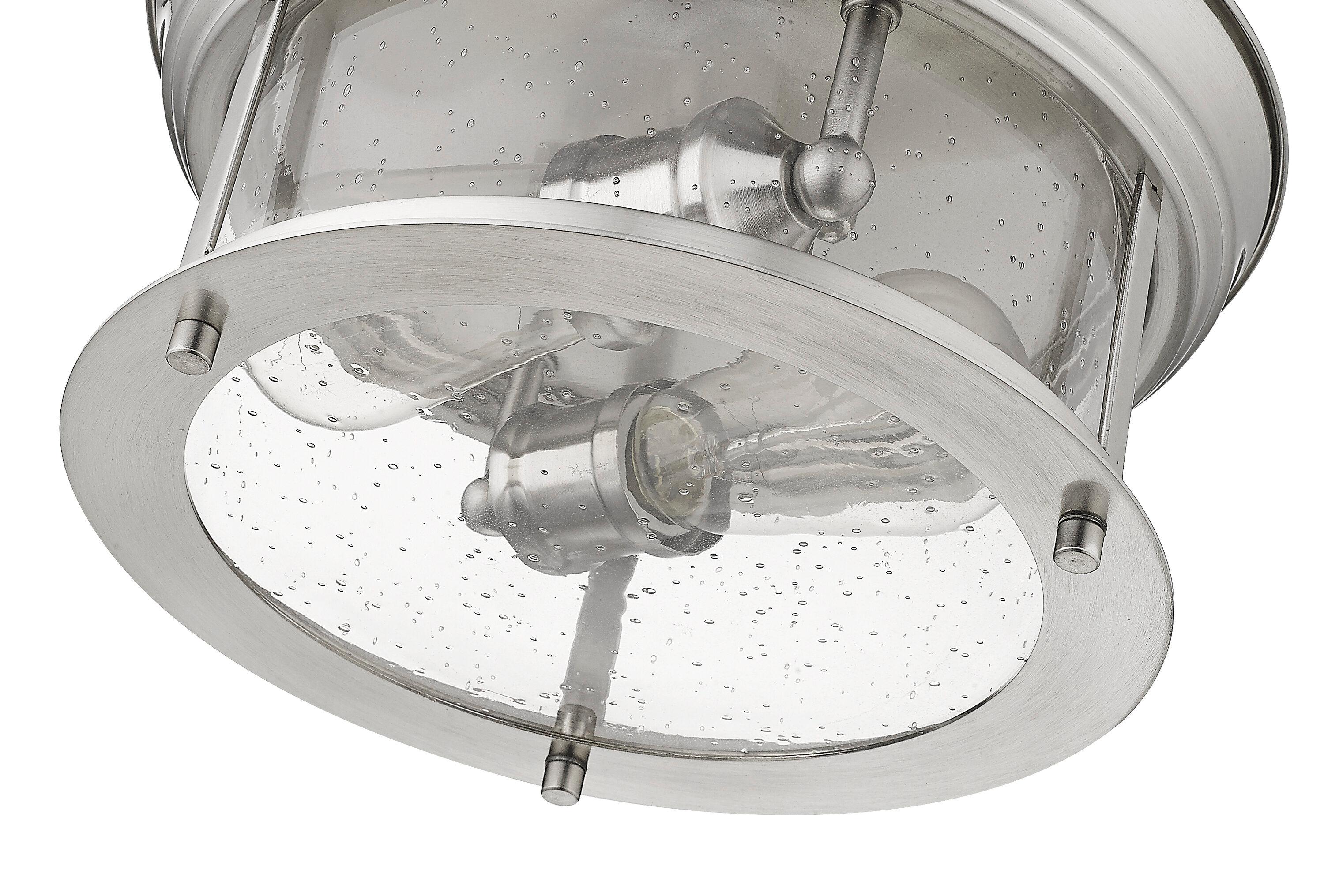Sonna 11" Brushed Nickel Flush Mount Light with Clear Glass Shade
