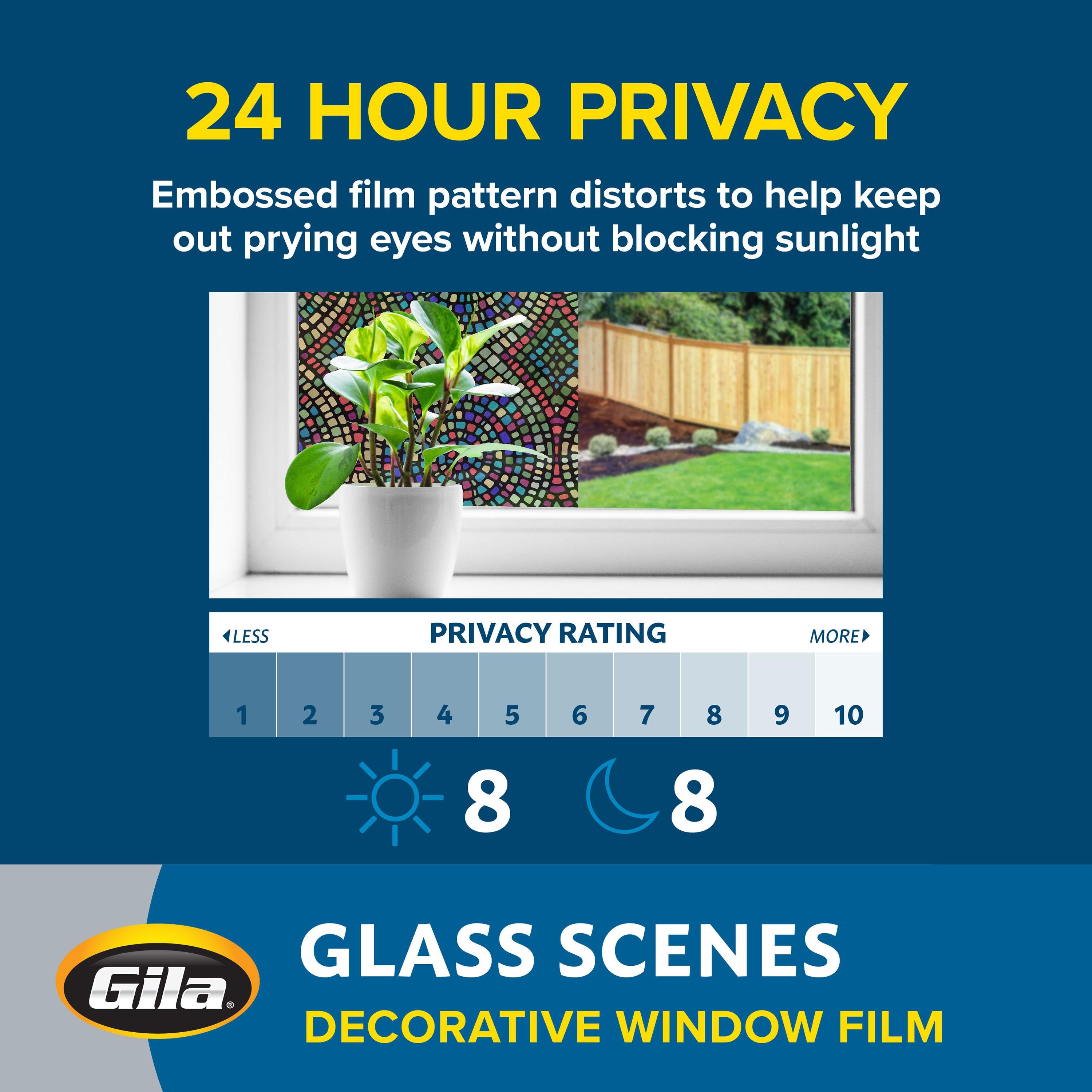 GILA Glass Scenes 36-in x 78-in Spiral Mosaic Decorative Window Film