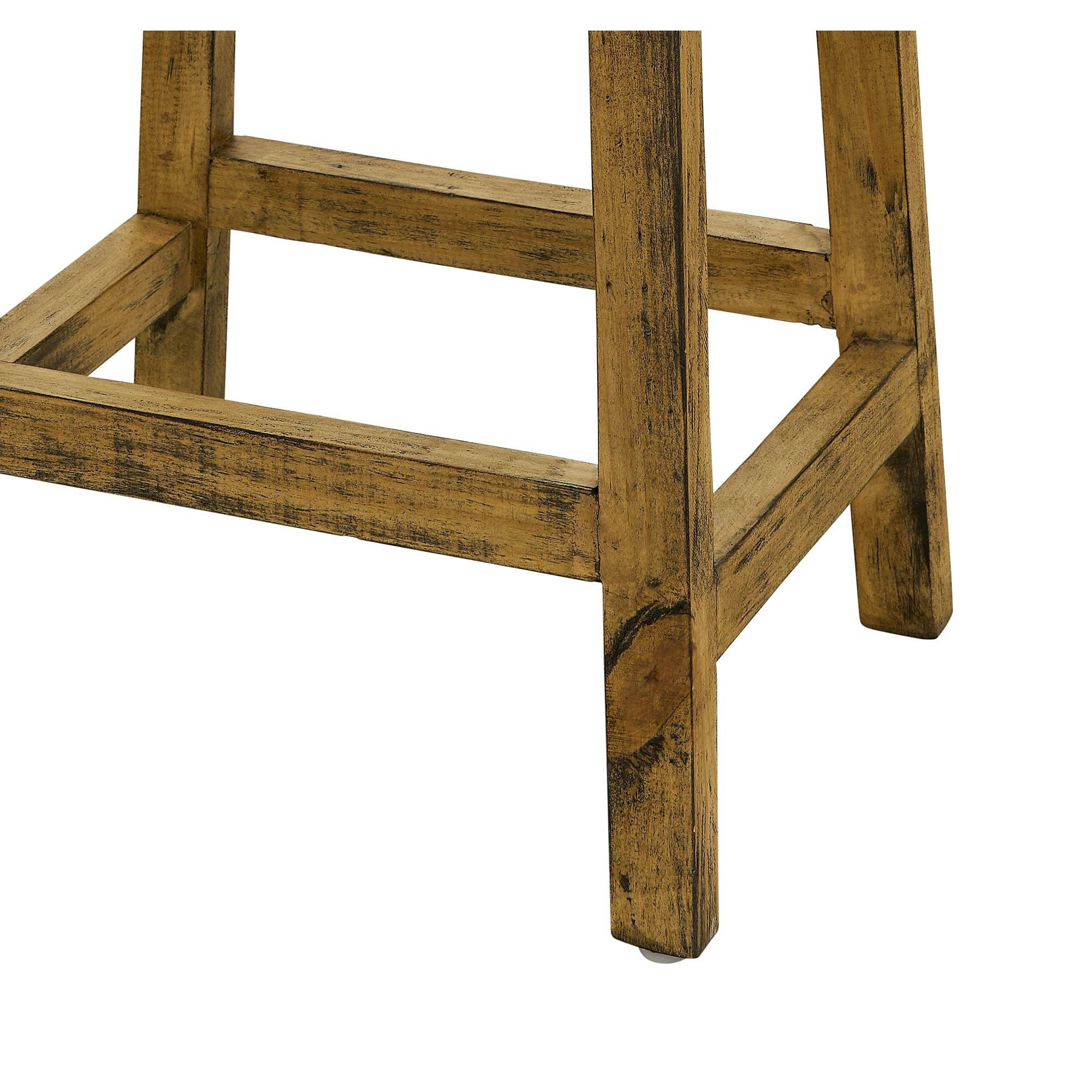 Abilene Distressed Brown Kitchen Island with 4 Stools