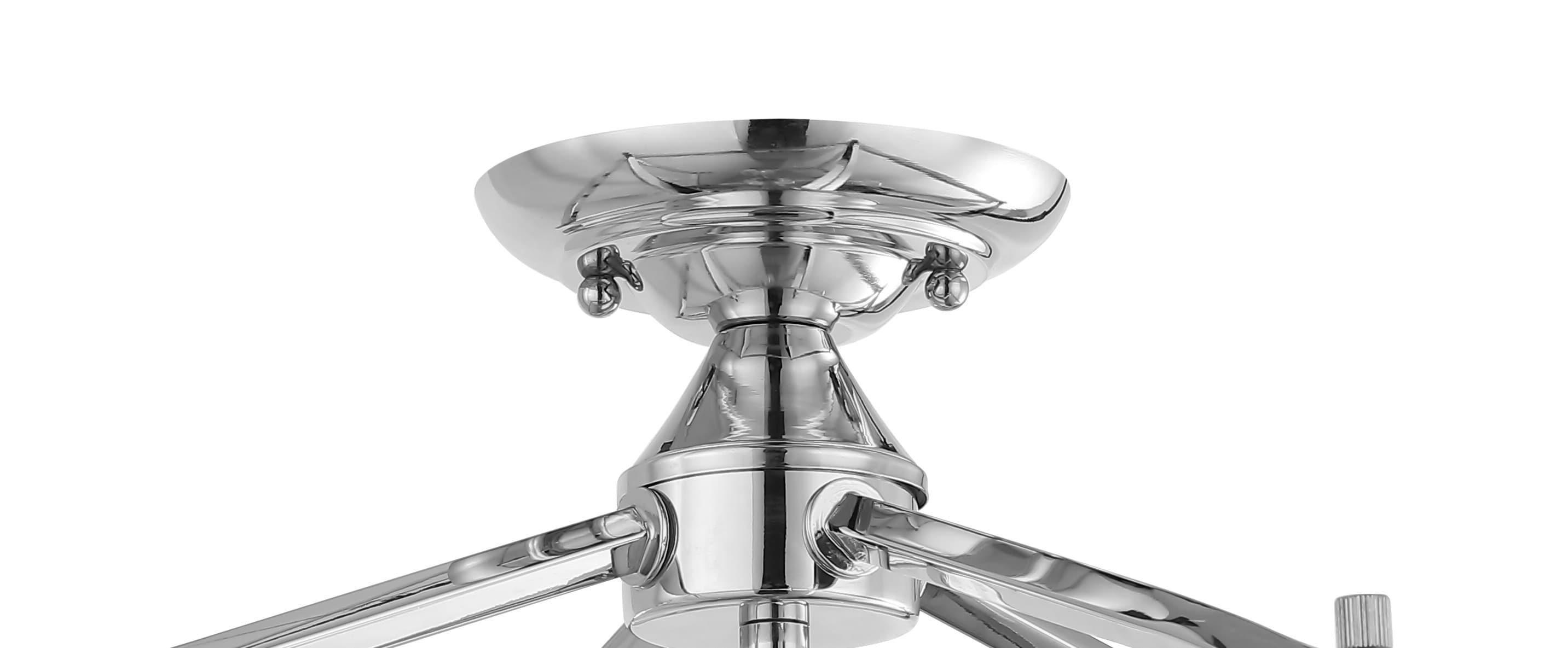 Plains Mini Lantern 12 in. 4-Light Chrome Iron Modern Farmhouse LED Flush Mount