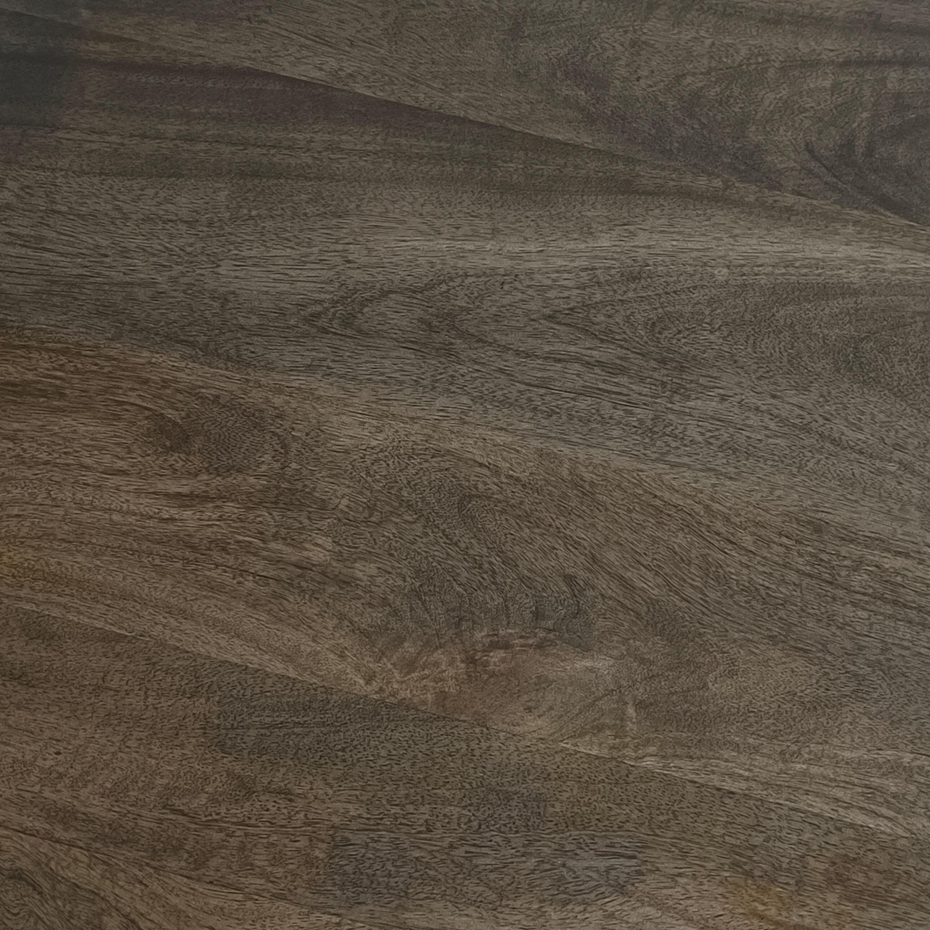 Royal Hampton 24 Inch Side End Table with Round Drum Shape, Handcrafted Mango Wood Construction, Distressed Gray