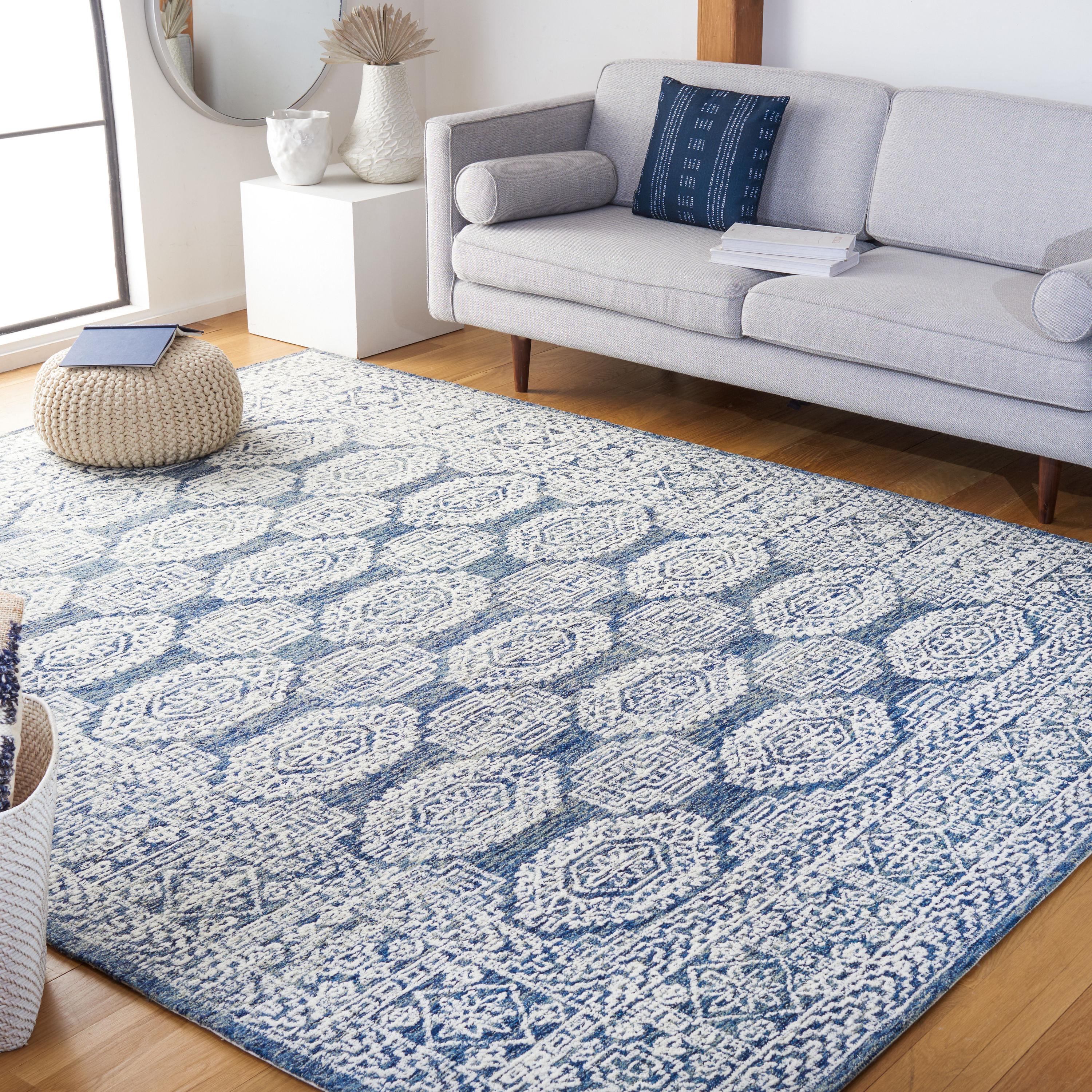 Metro MET803 Hand Tufted Indoor Area Rug - Natural/Blue - 4'x6' - Safavieh
