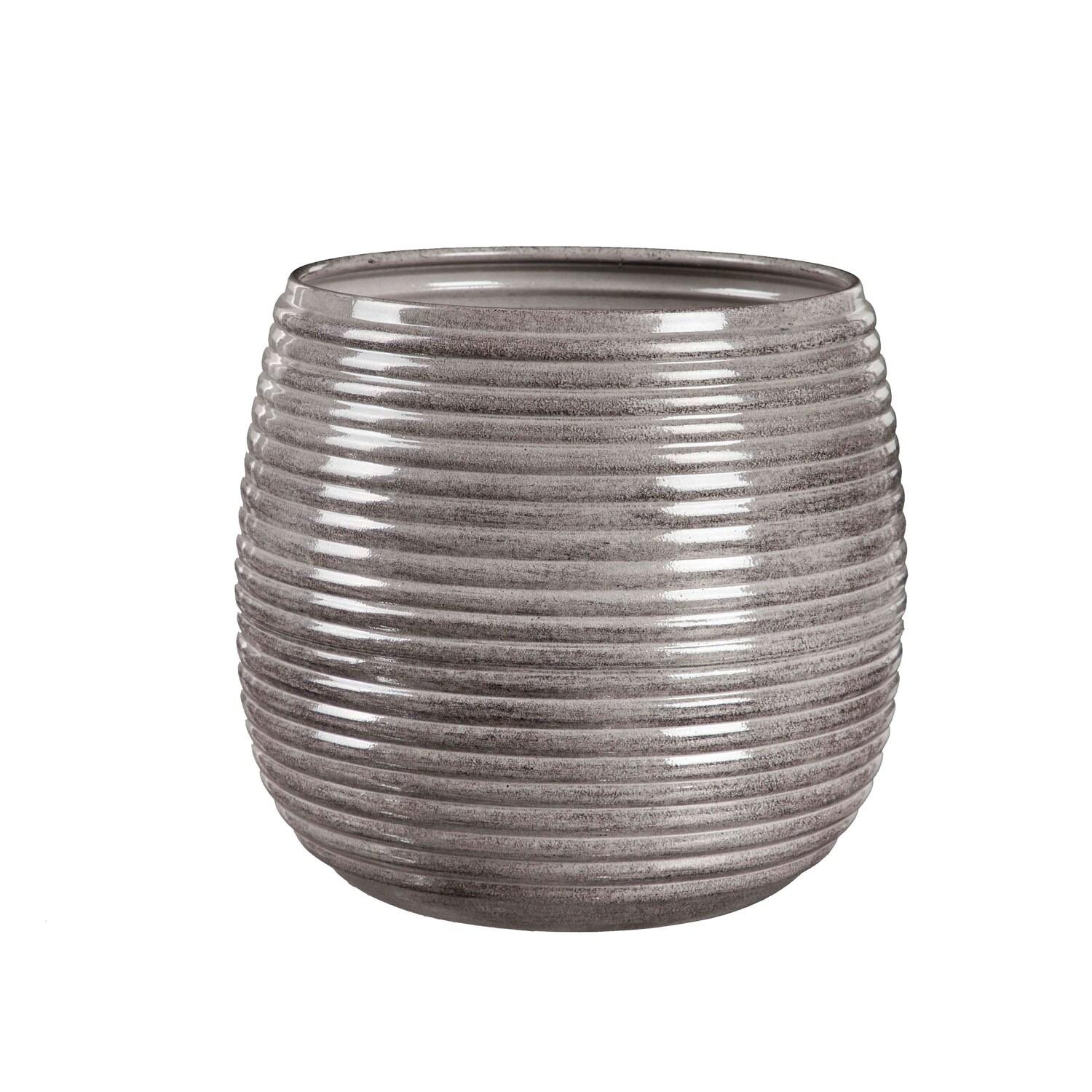 Evergreen Metal Ribbed Planter, Set of 3