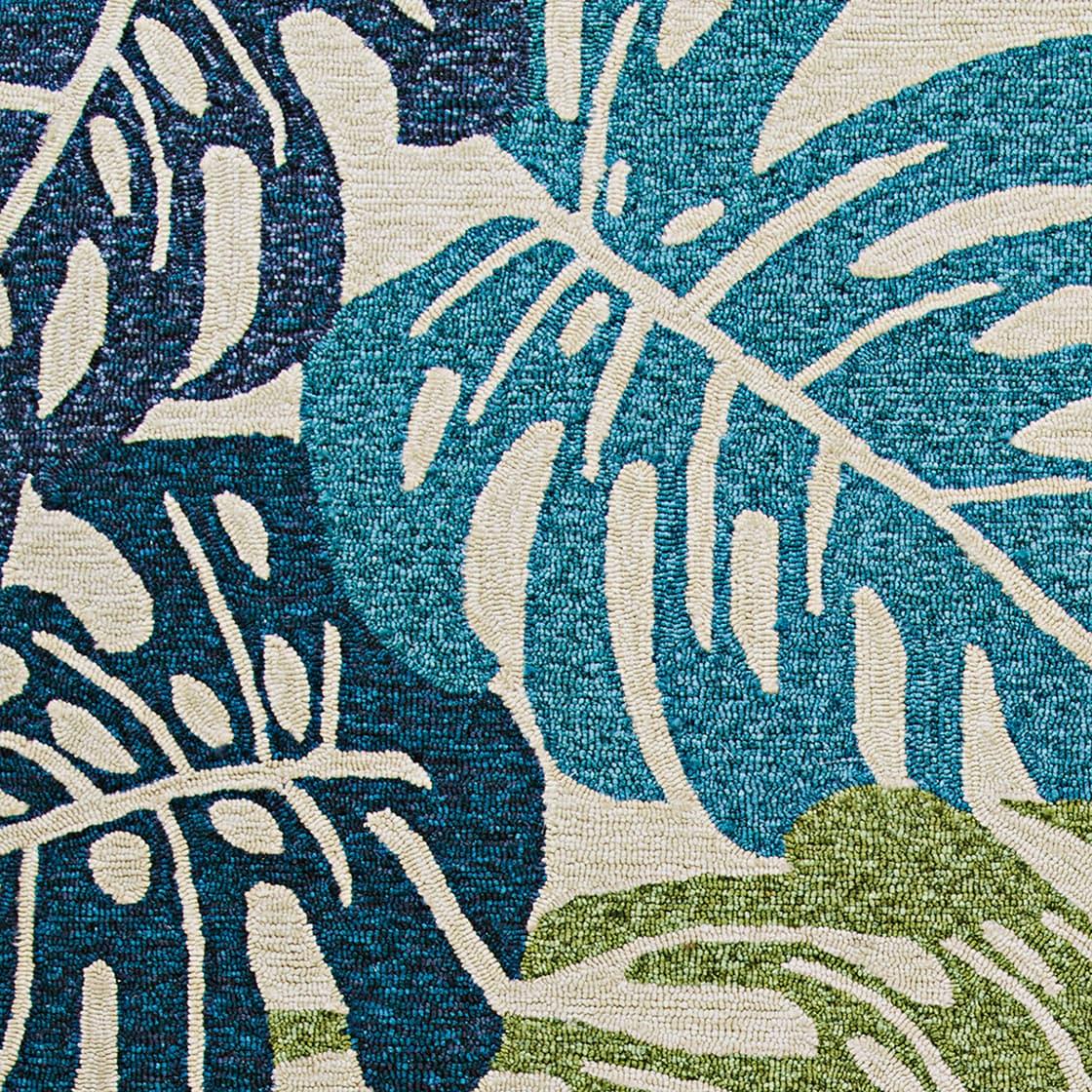 Couristan Covington Monstera Cream-Multicolor Indoor / Outdoor Area Rug, 7'10" Round