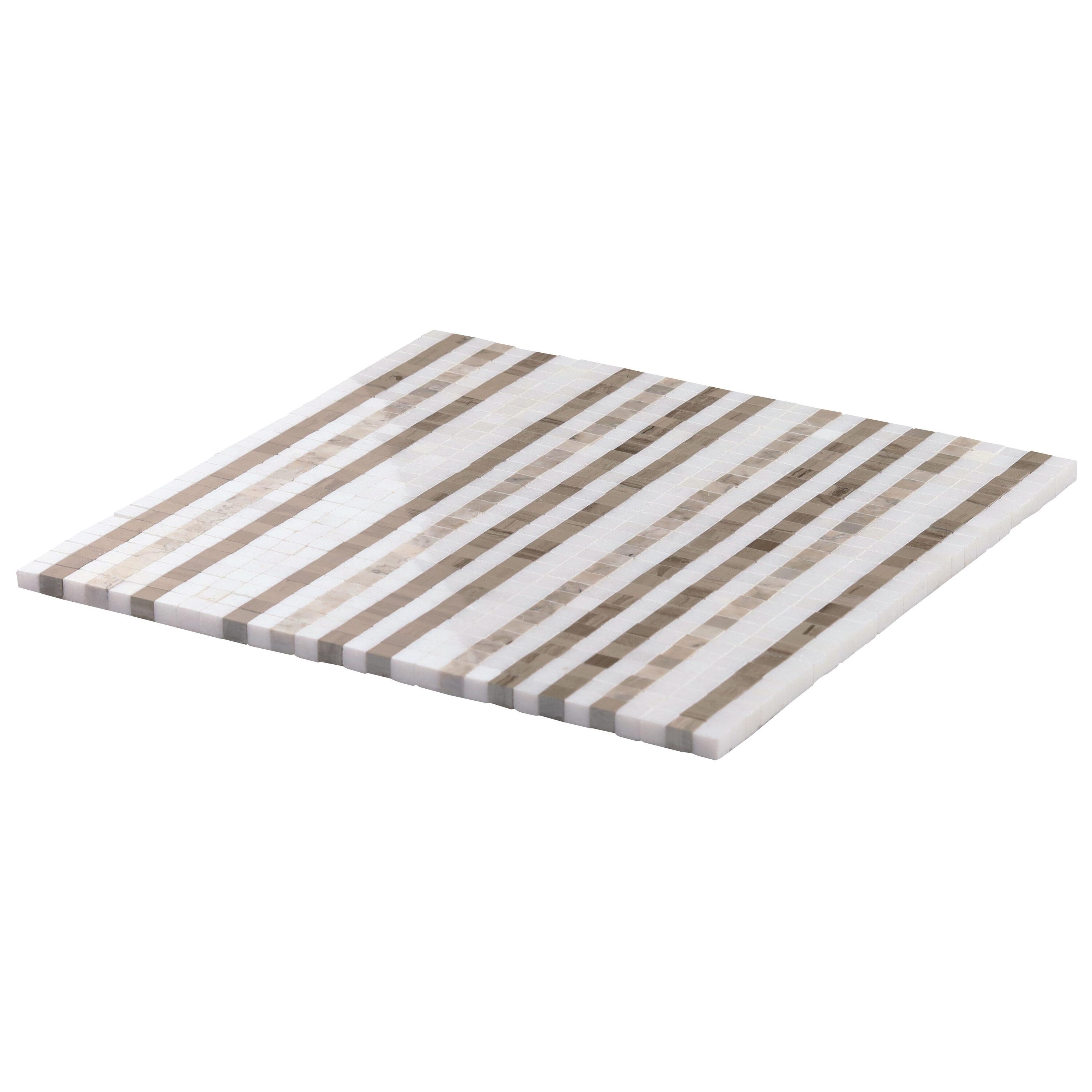 Minute 12" x 12" Marble Grid Wall & Floor Tile